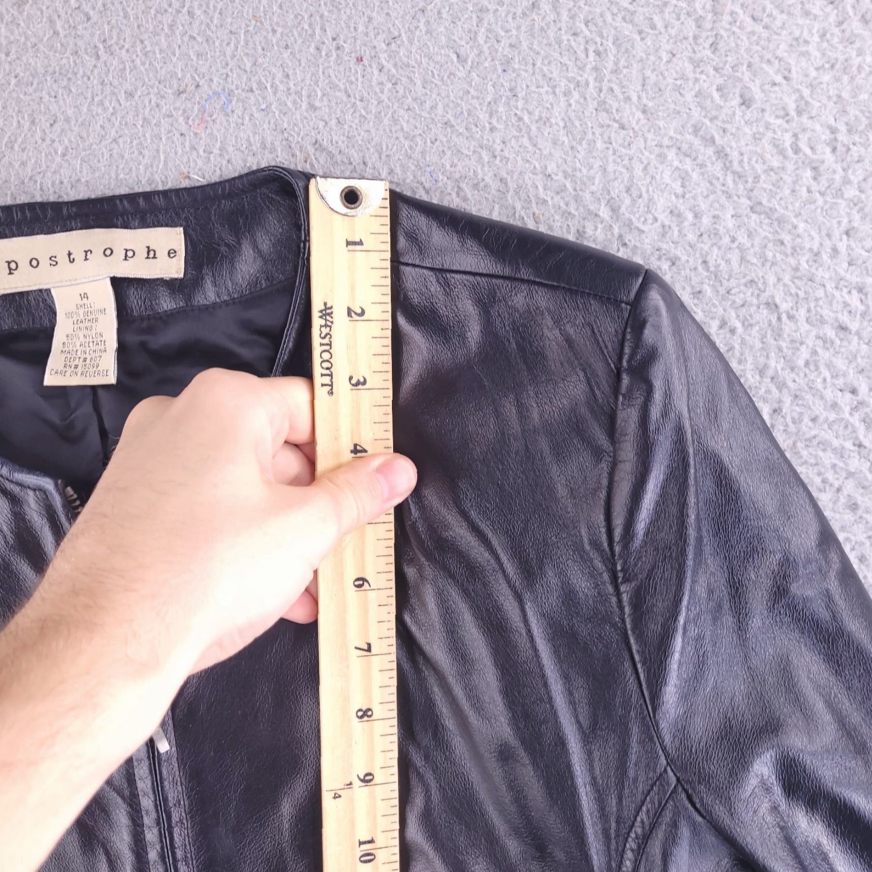 Vintage Apostrophe Jacket Womens 14 Leather Black Real Genuine Zip Jacket Women 14 Black Leather Zip Basic Jacket Mens Womens? Size XL / US 12-14 / IT 48-50 - 3 Thumbnail