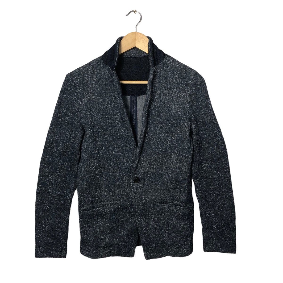 image of Semantic Design One Button Coat Jacket in Blue, Women's (Size XS)