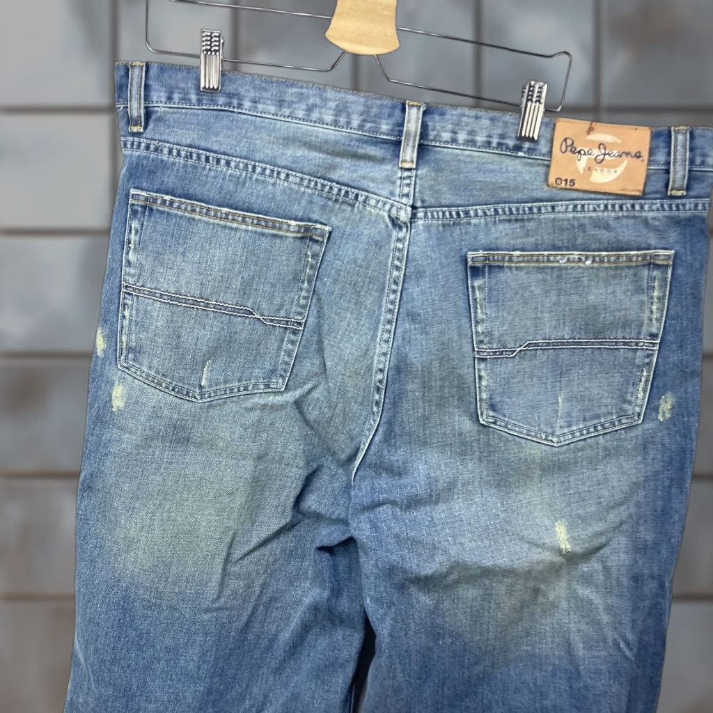 Pepe Jeans VINTAGE Pepe Jeans Y2K Baggy Jean Shorts Size 42 Hip Hop / Mens / Regular / Blue / Logo / Embroidered Size US 42 / EU 58 - 1 Thumbnail