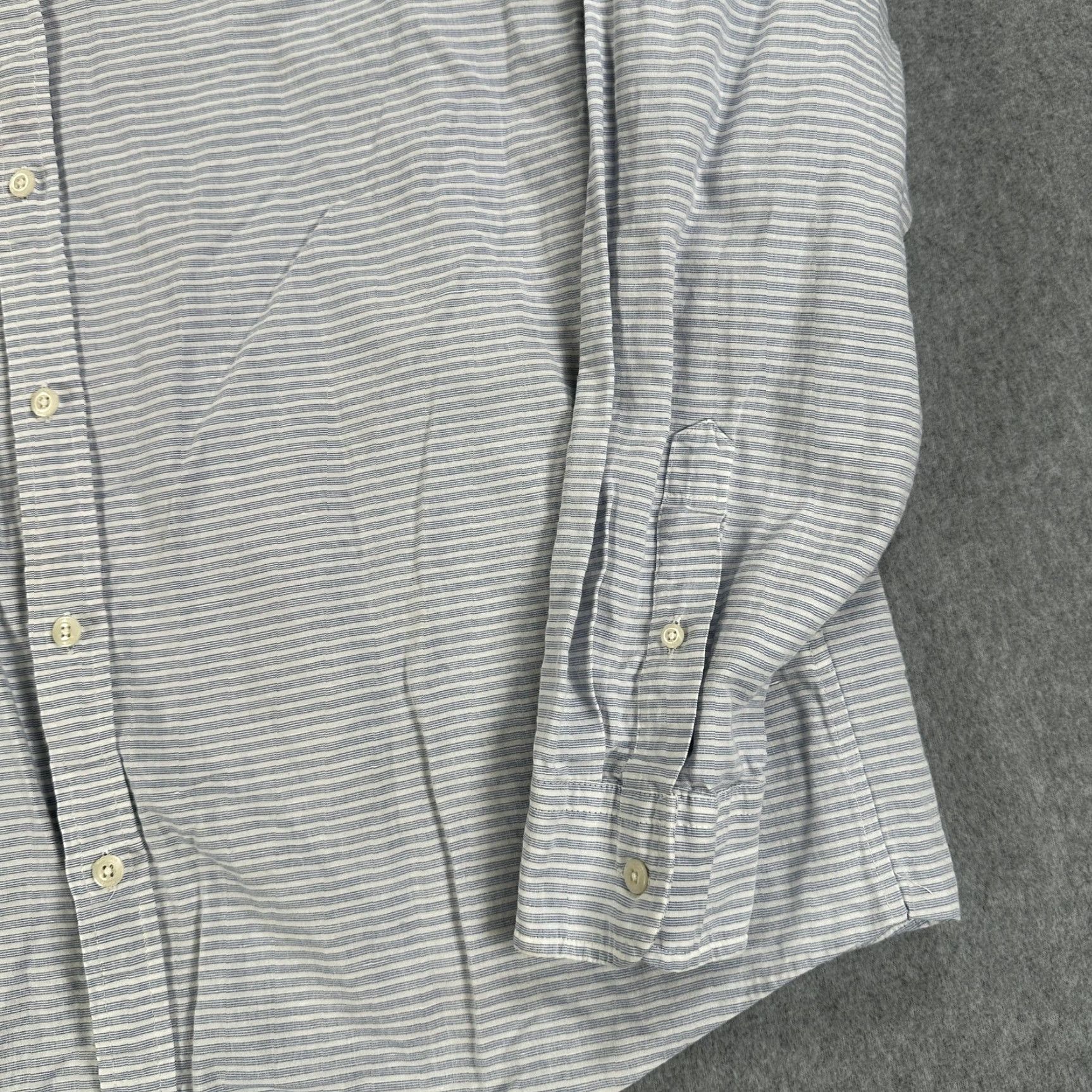 Vineyard Vines Vineyard Vines Slim Fit Cooper Shirt Mens L Blue Striped Button Up Stretch I Cotton Linen Spandex Size US L / EU 52-54 / 3 - 5 Thumbnail