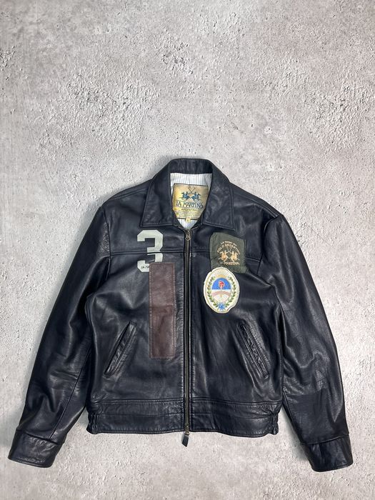 Polo Ralph Lauren VINTAGE Y2K LEATHER LA MARTINA BOMBER JACKET AVANT ...