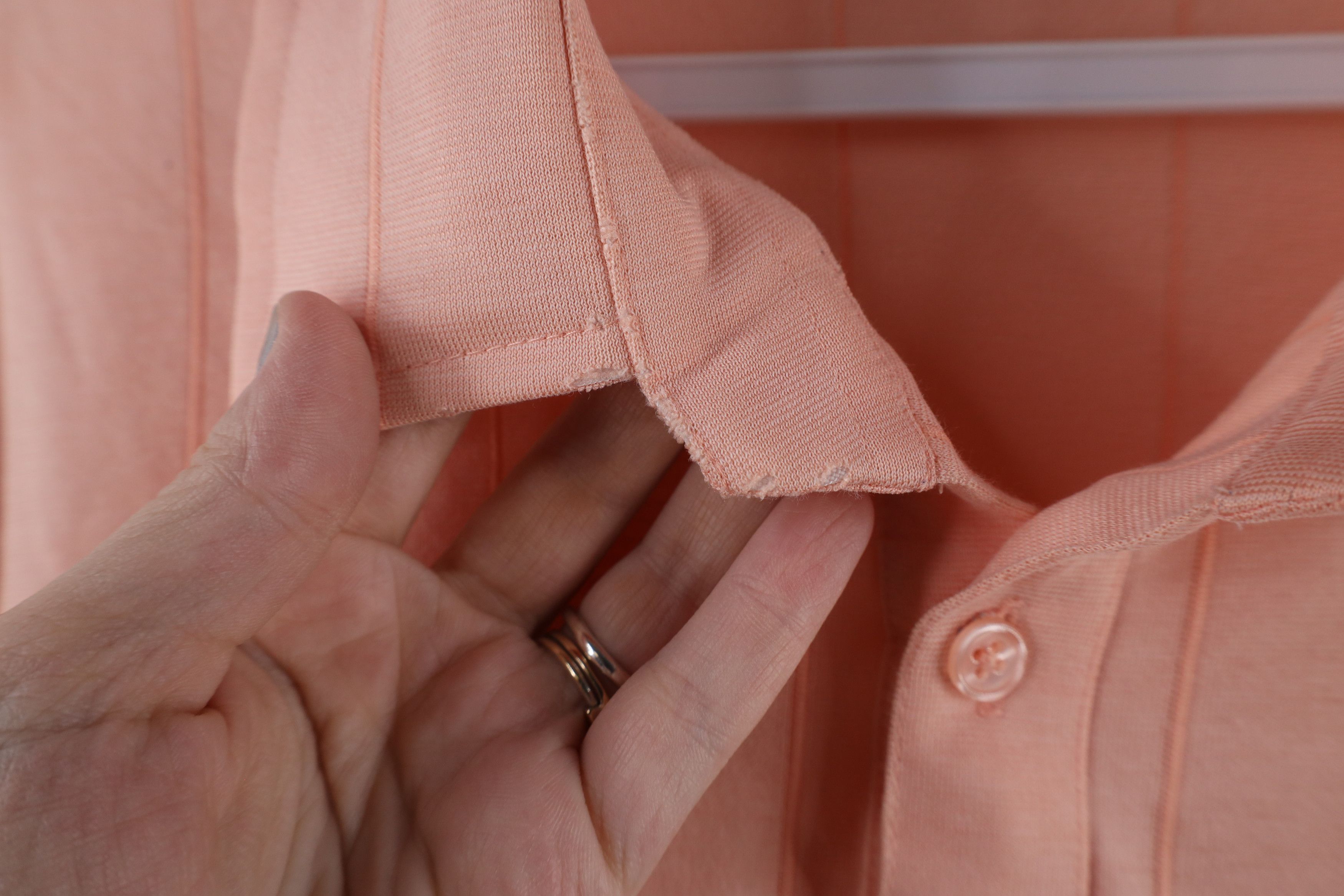 Vintage Vintage 90s Streetwear Striped Knit Collared Polo Shirt Pink Size US XL / EU 56 / 4 - 7 Thumbnail
