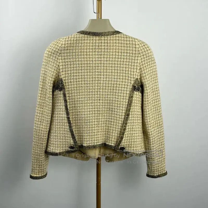 Chanel Chanel Gold Cotton Women's Jacket . Size M / US 6-8 / IT 42-44 - 2 Thumbnail