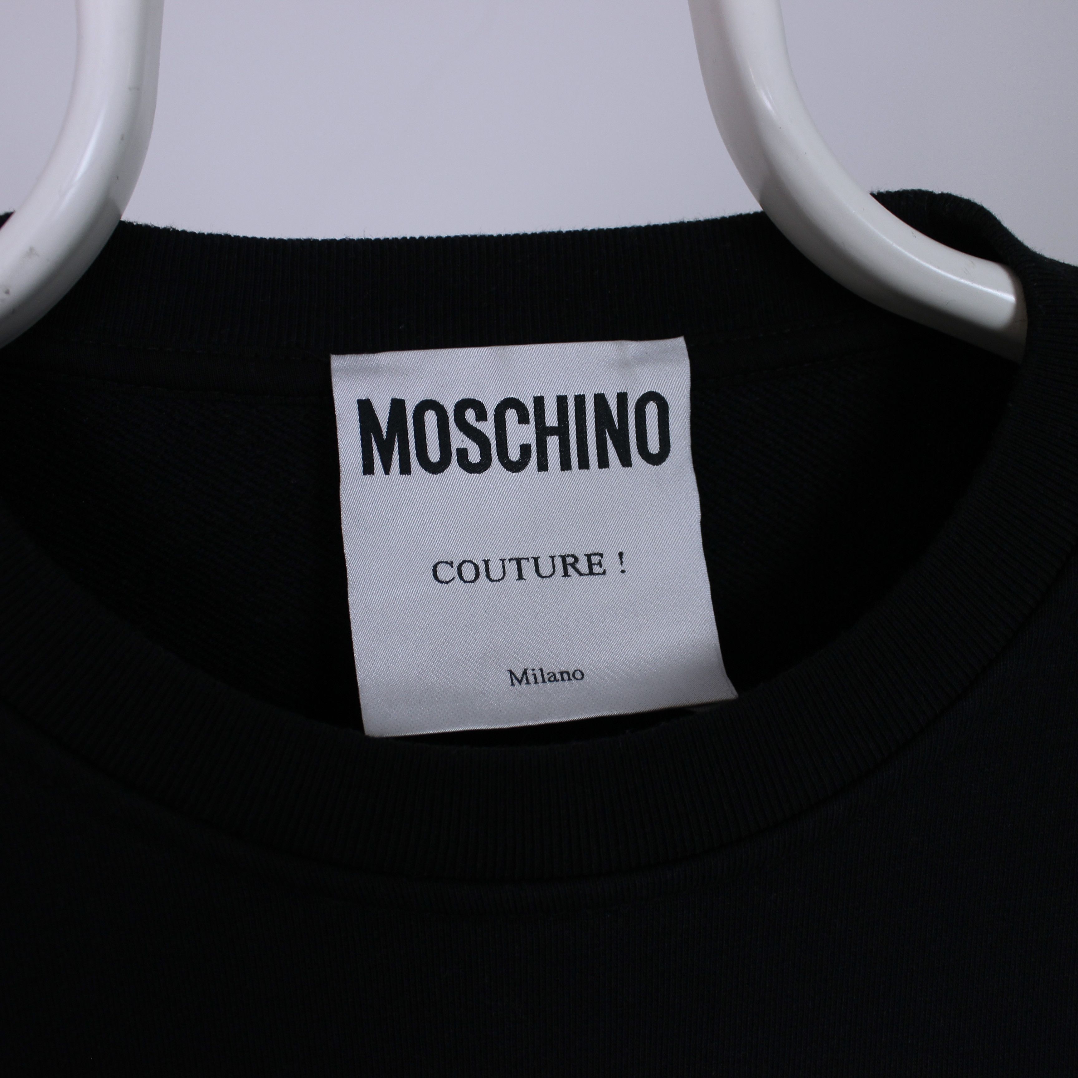 Moschino × Vintage Moschino Couture sweatshirt big logo centr black M L 181Z Size US L / EU 52-54 / 3 - 3 Thumbnail