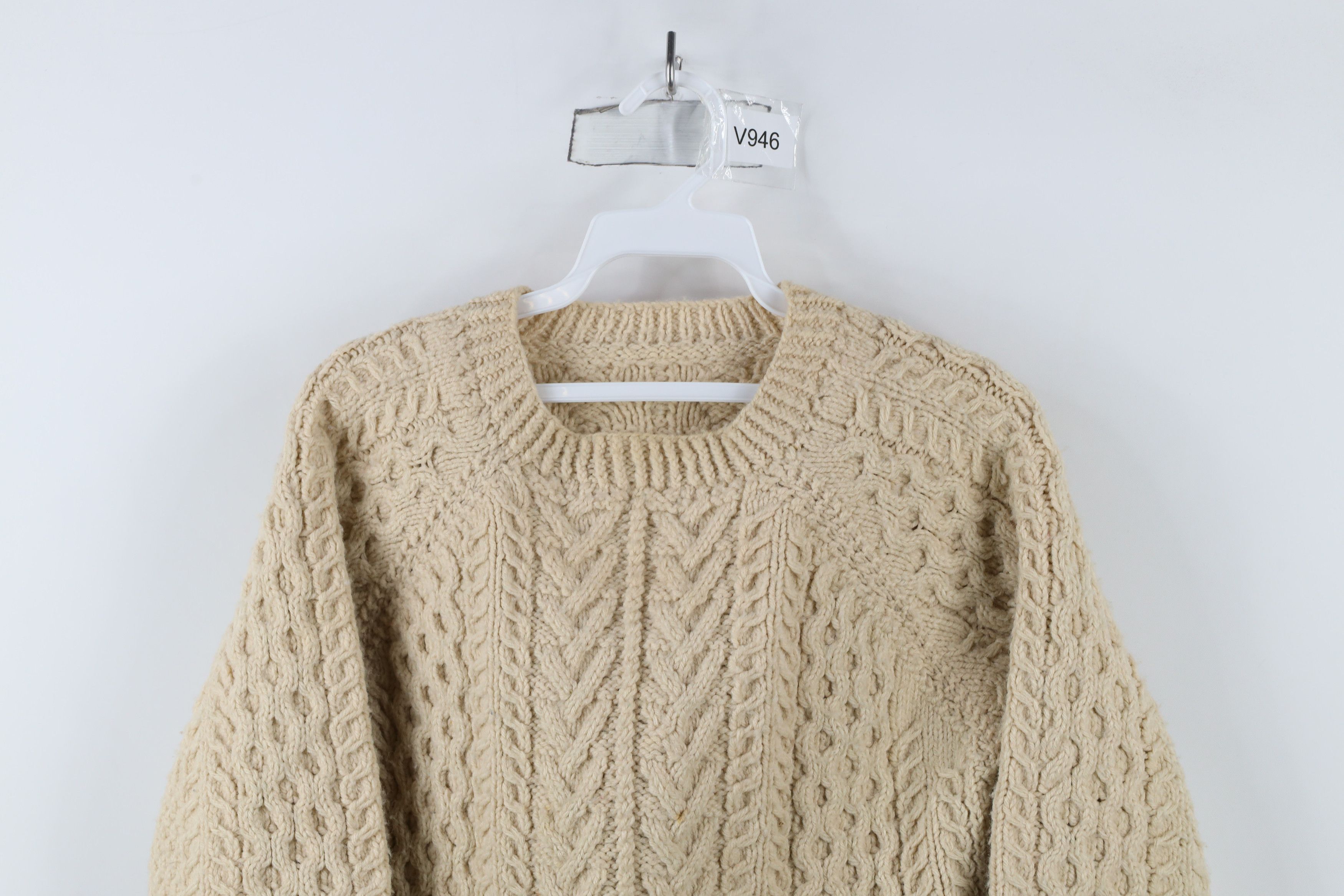 Vintage Vintage 60s 70s Wool Blend Fisherman Cable Knit Sweater Size S / US 4 / IT 40 - 2 Thumbnail
