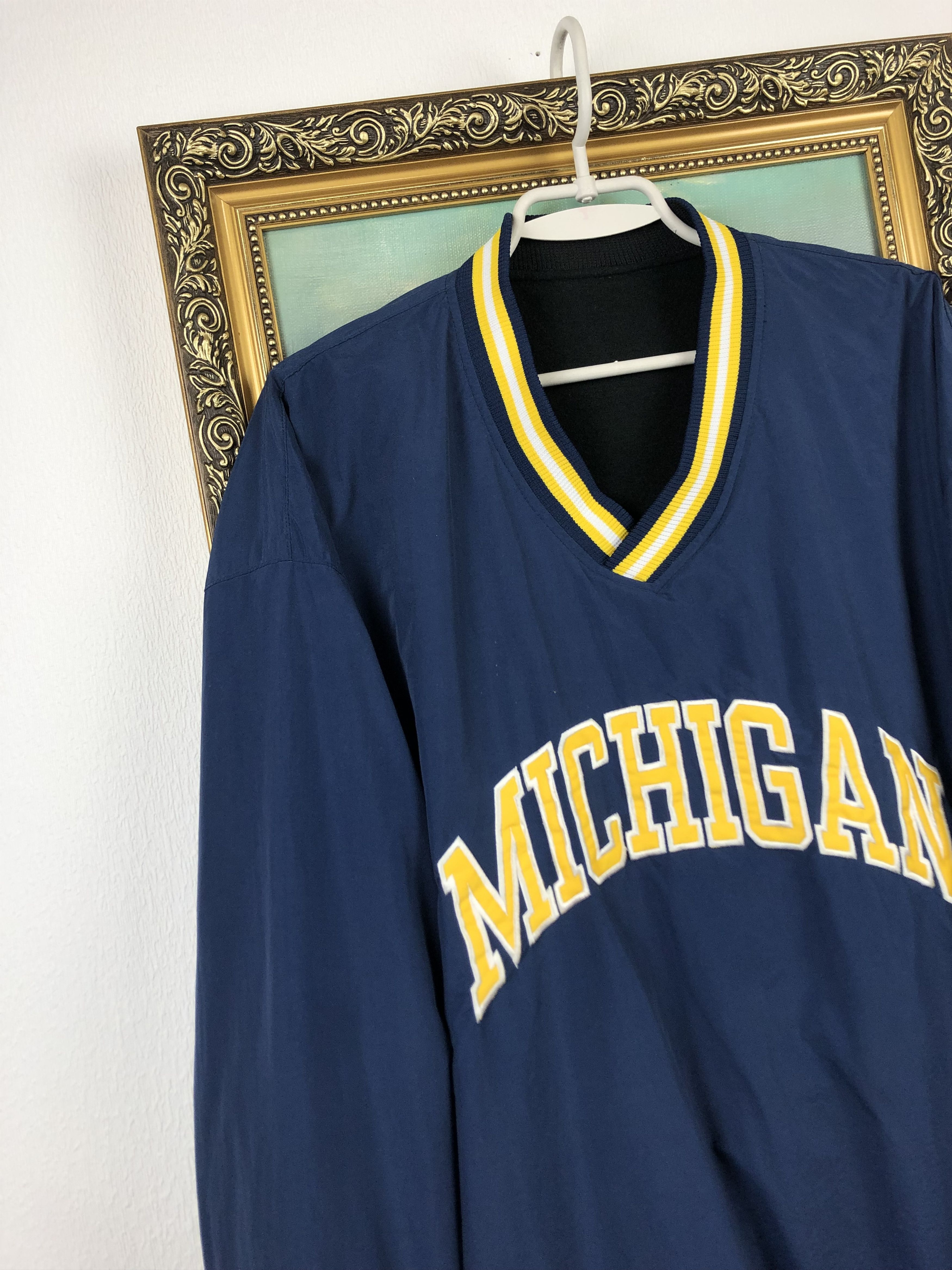 Starter Vintage Michigan Wolverines Jacket Sweatshirt Reversible Size US L / EU 52-54 / 3 - 3 Thumbnail