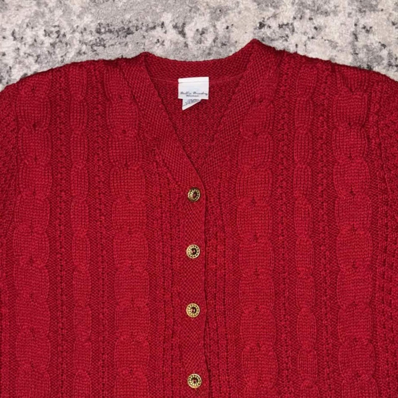 Vintage Vintage 90s Bobbie Brooks Cableknit Cardigan Knit Sweater Size L / US 10 / IT 46 - 2 Thumbnail