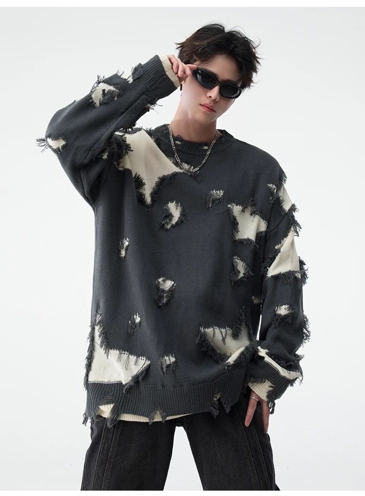Japanese Brand × Vintage Retro hip hop star distressed oversized sweater knitwear Size US XL / EU 56 / 4 - 8 Thumbnail