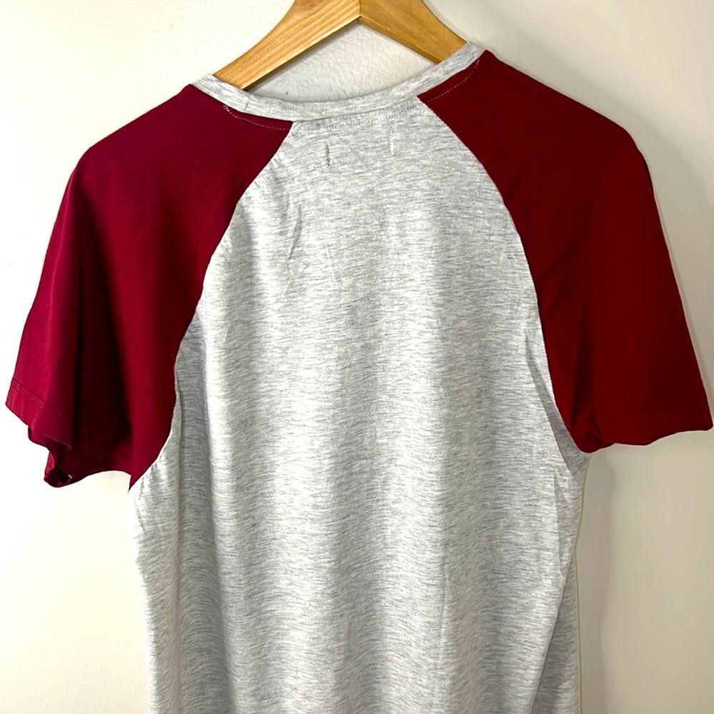 Brave Soul Brave Soul -Raglan SS T-Lg-Heather Grey w/Maroon-98/2 Ctn/el Size US L / EU 52-54 / 3 - 5 Thumbnail