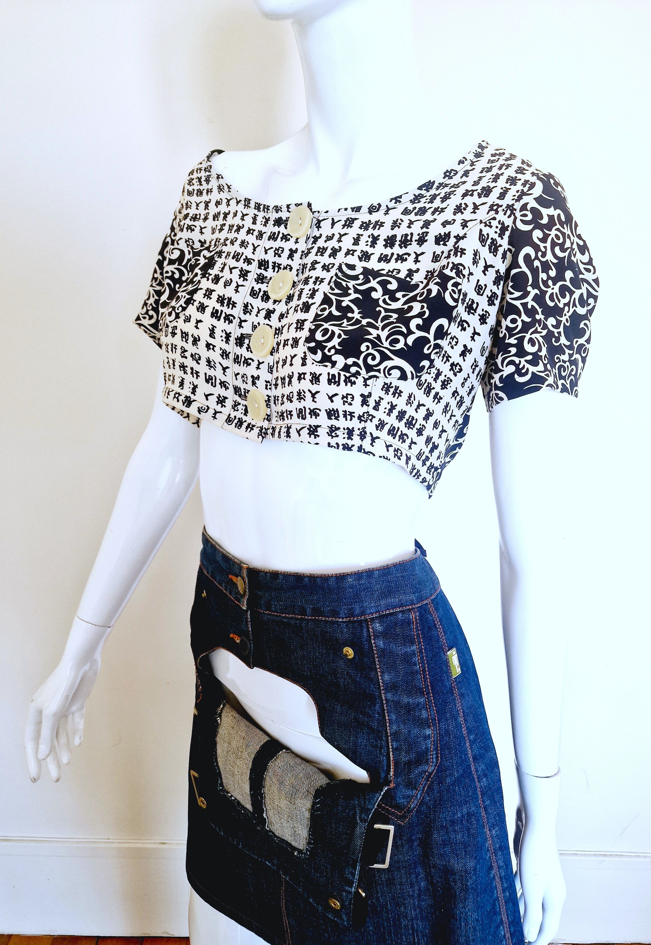 Jean Paul Gaultier Jean Paul GAULTIER S/S 1994 Japanese Tattoo Men Crop Top Size M / US 6-8 / IT 42-44 - 9 Thumbnail