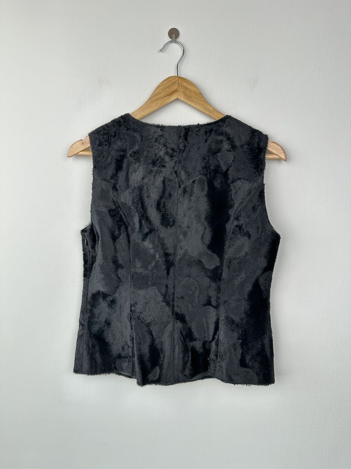 Annette Gortz ANNETTE GORTZ Avant Garde Velour Tank Top Vest Jacket Black Size XS / US 0-2 / IT 36-38 - 2 Thumbnail