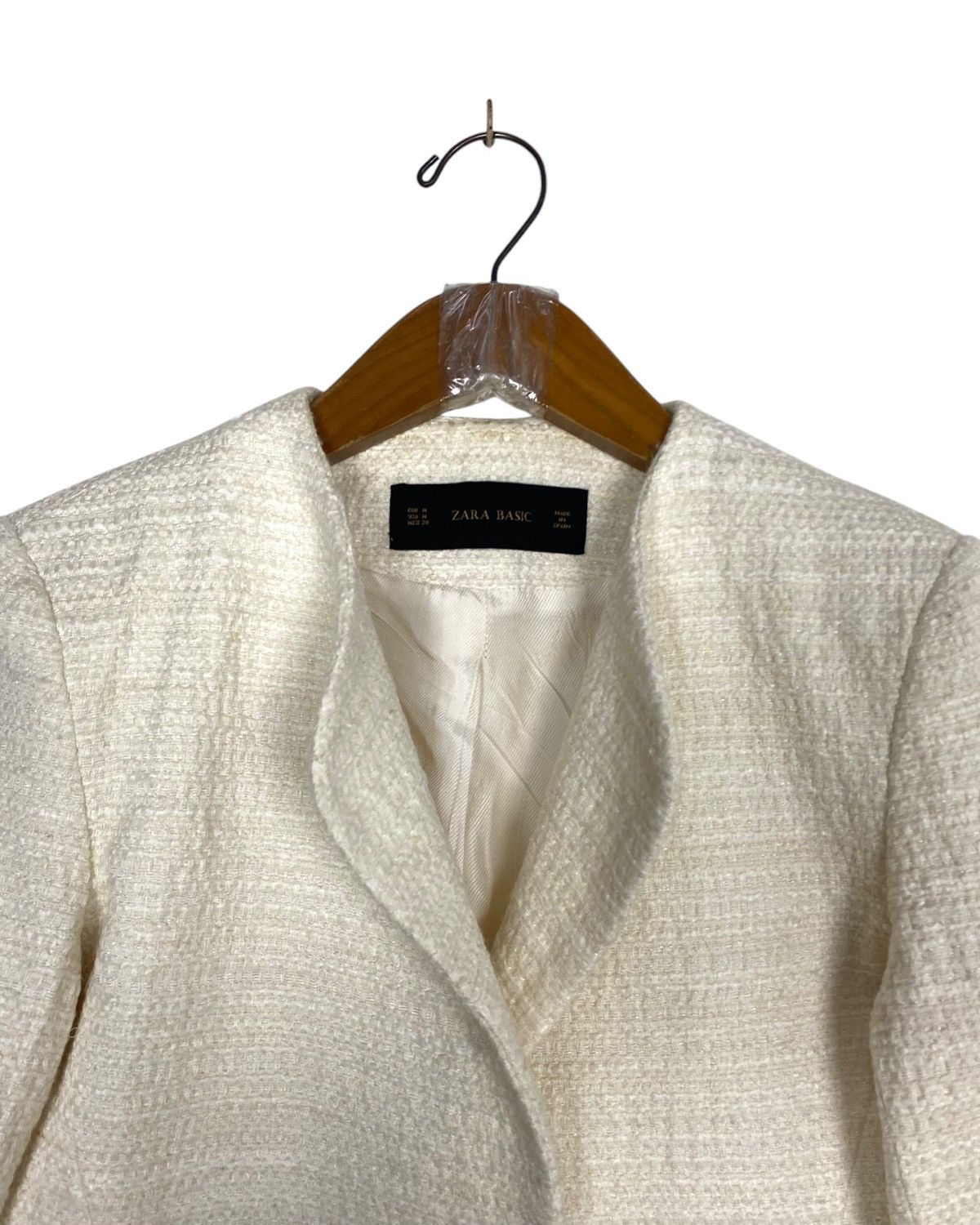 Zara Rare‼️ Zara Basic Crop Open Front Long Sleeve Lined Blazer Size M / US 6-8 / IT 42-44 - 4 Thumbnail