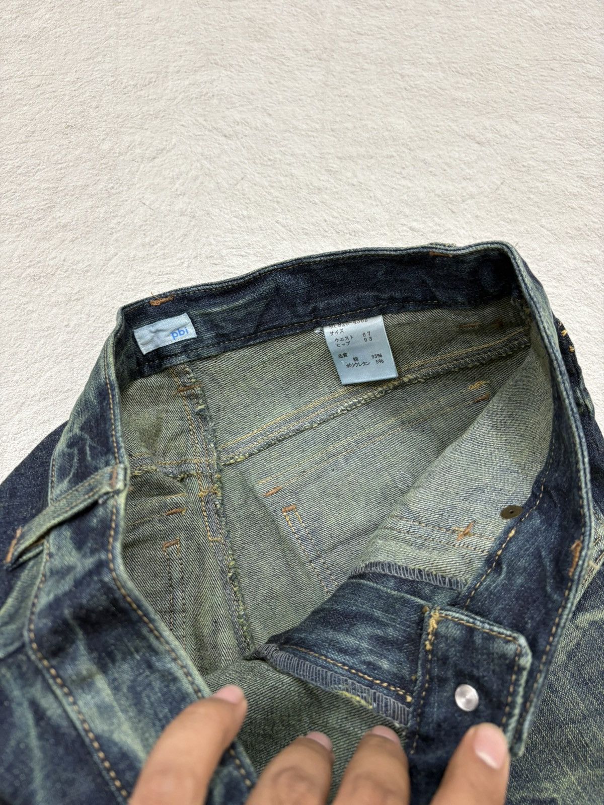 Japanese Brand 00s Japanese Brand Denim Heavy Whiskers Worn Look Y2K Size US 30 / EU 46 - 5 Thumbnail