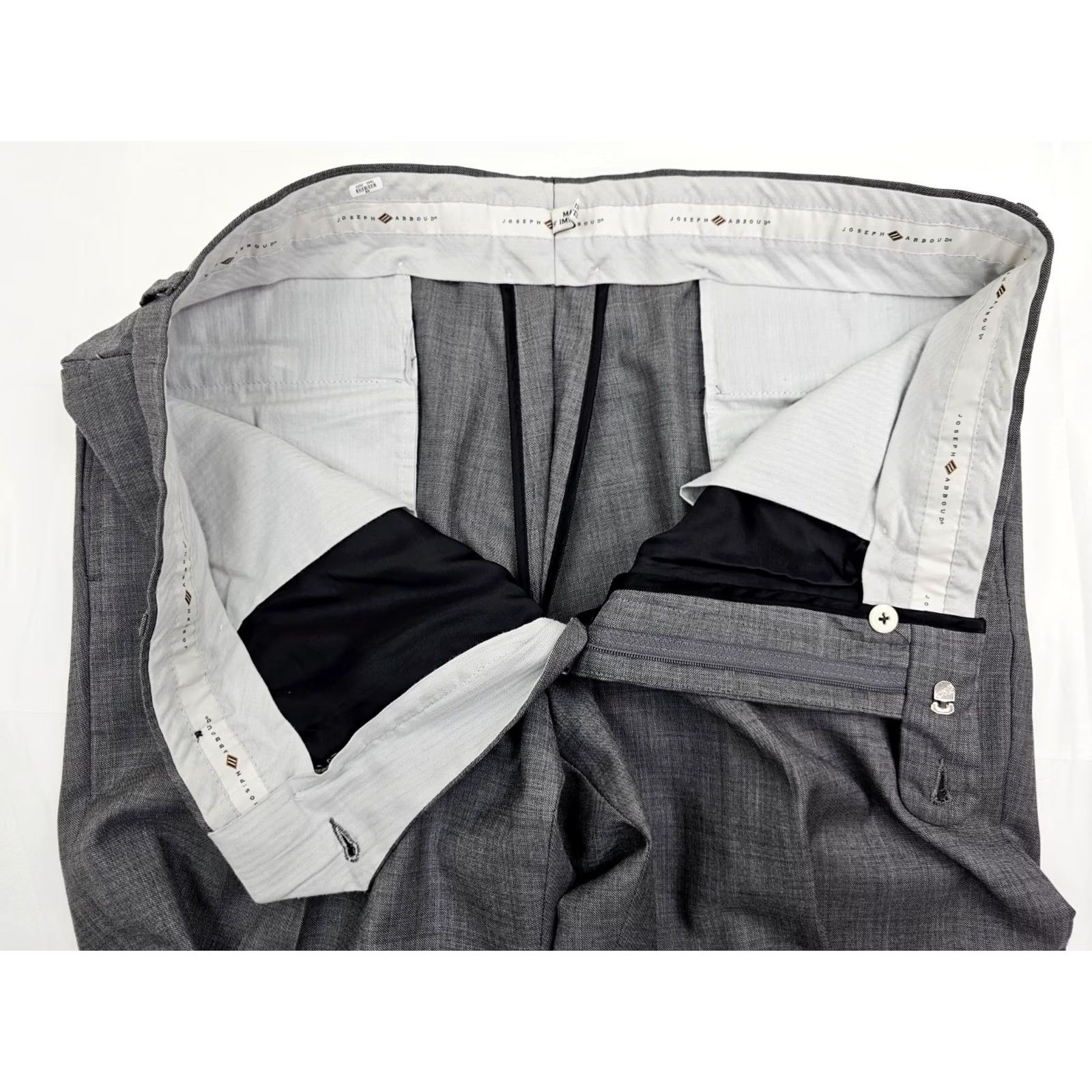 Joseph Abboud JOSEPH ABBOUD Dress Pants Men 36x29 Wool Tollegno 1900 Super 120s Heather Gray Flat Front, Regular Fit, Button Pockets, Dress Trouser Size US 36 / EU 52 - 6 Thumbnail