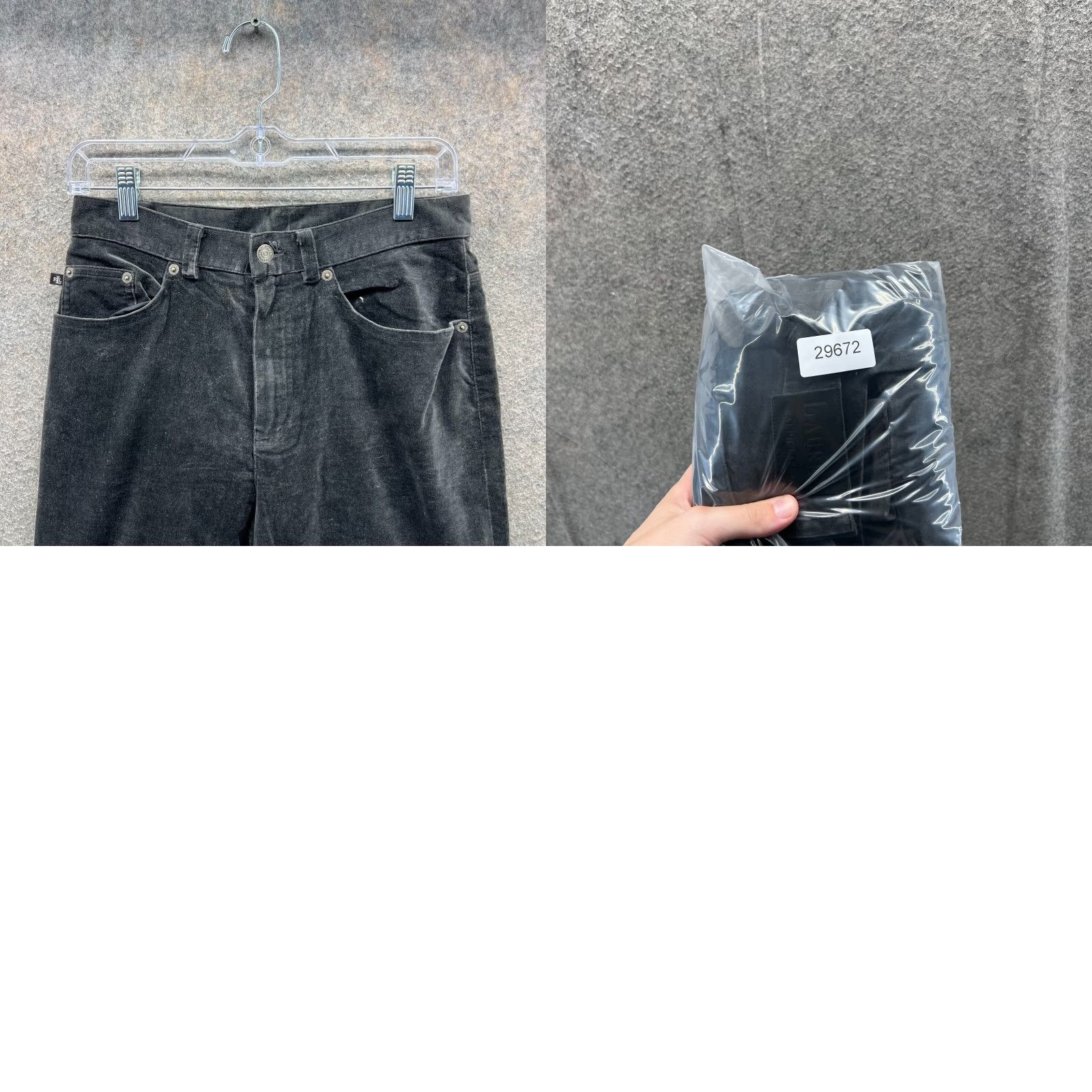Ralph Lauren VINTAGE Lauren Ralph Lauren Dress Pants Womens 4 Black Cotton Velour Satin Preppy LRL Pants Women 4 Black Straight Front Pocket Size 27" / US 4 / IT 40 - 8 Thumbnail