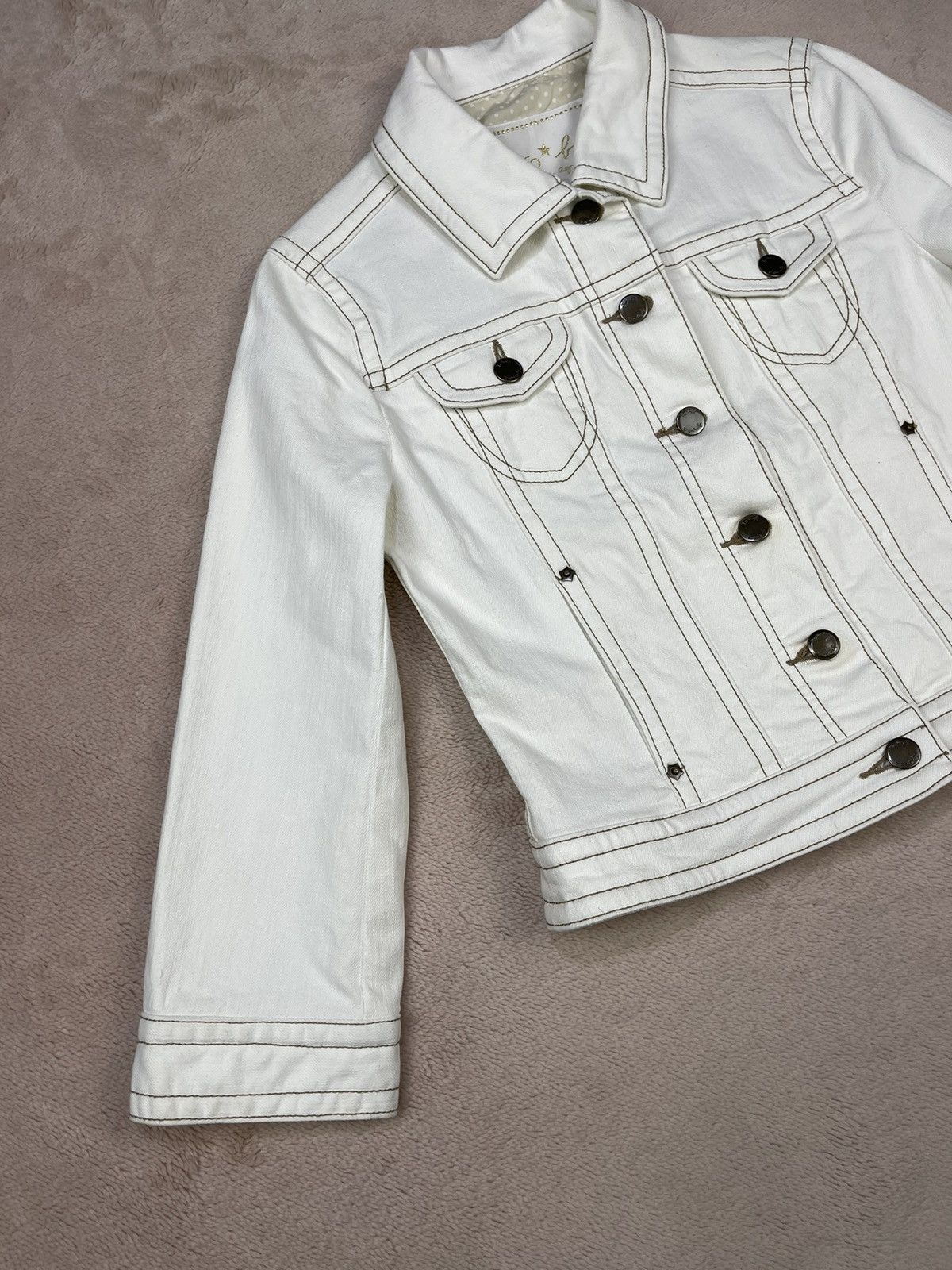 agnes b. SAMPLE DESIGN Agnes B White Denim Jackets Size XXS / US 00 / IT 34 - 2 Thumbnail