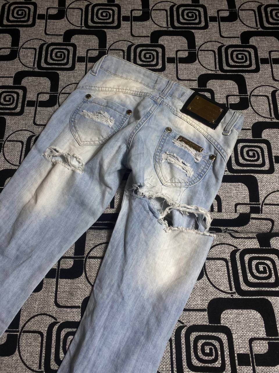 Japanese Brand Crazy Crash Dirty Baggy Faded Jean Japan Avant Garde Style Size US 28 / EU 44 - 15 Thumbnail