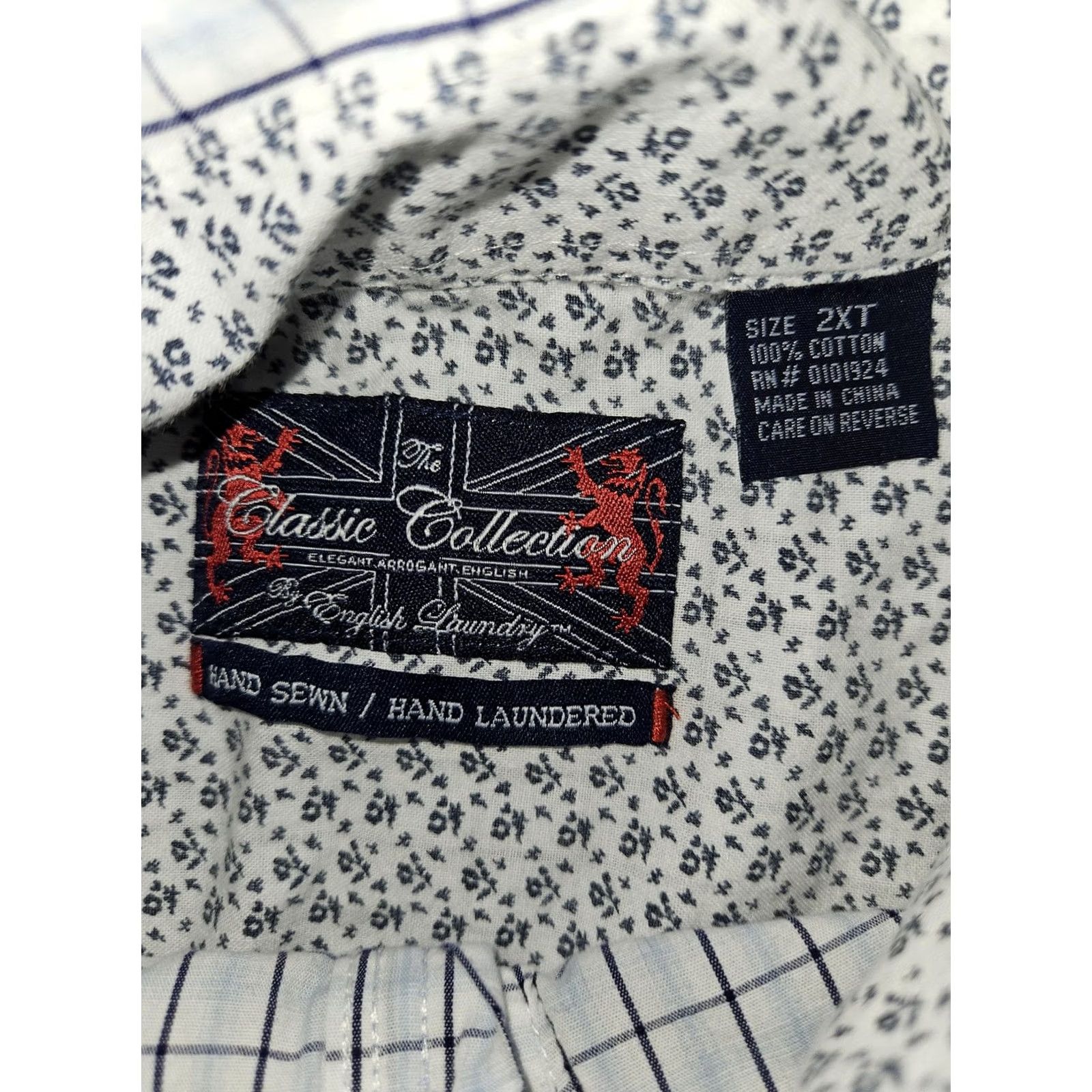 English Laundry VINTAGE English Laundry Shirt Mens 2XLT White Check Classic Embroidered Short Sleeve Size US XXL / EU 58 / 5 - 2 Thumbnail
