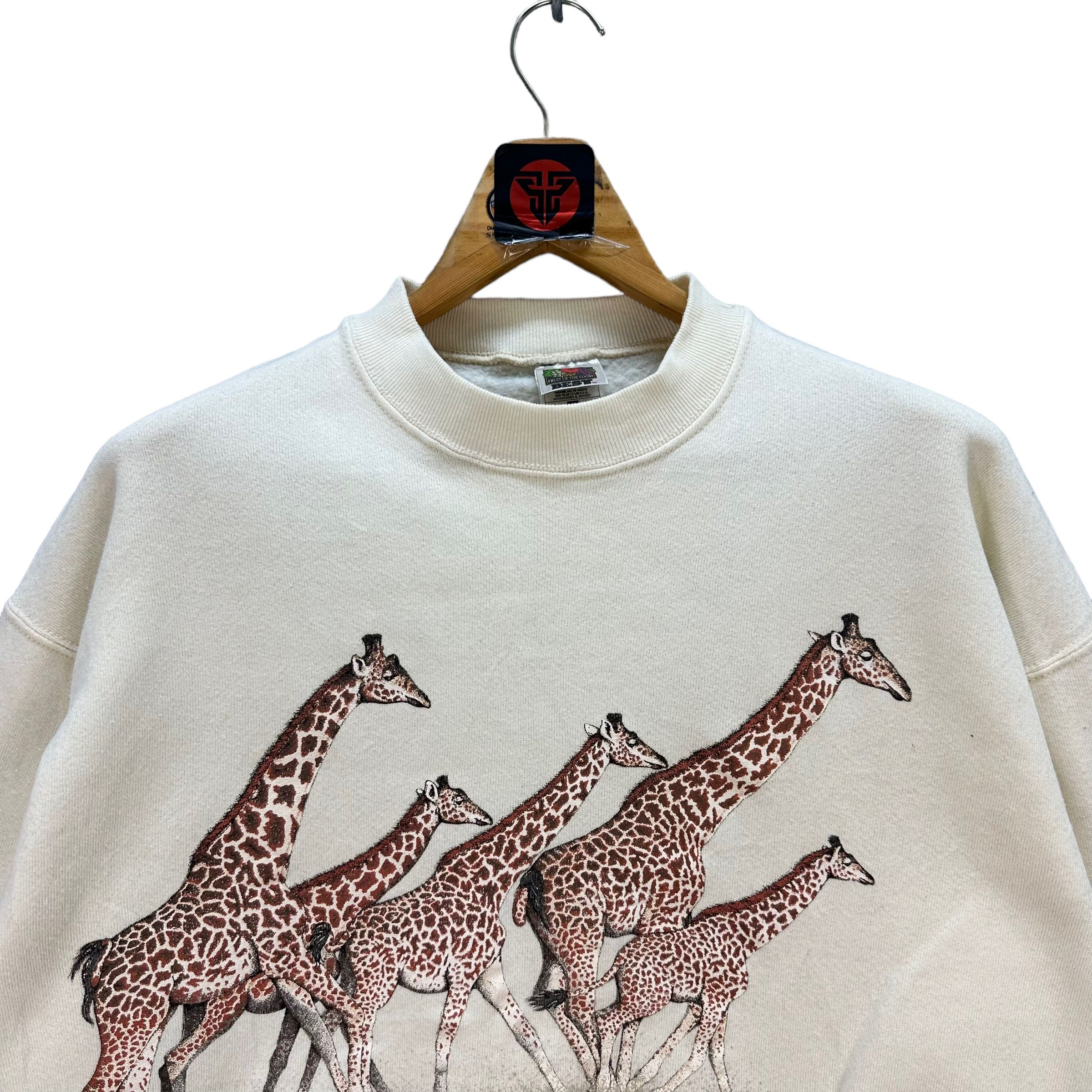 Fruit Of The Loom Y2K ANIMAL GIRAFFE GRAPHIC SWEATSHIRTS #7498-149 Size US L / EU 52-54 / 3 - 2 Thumbnail