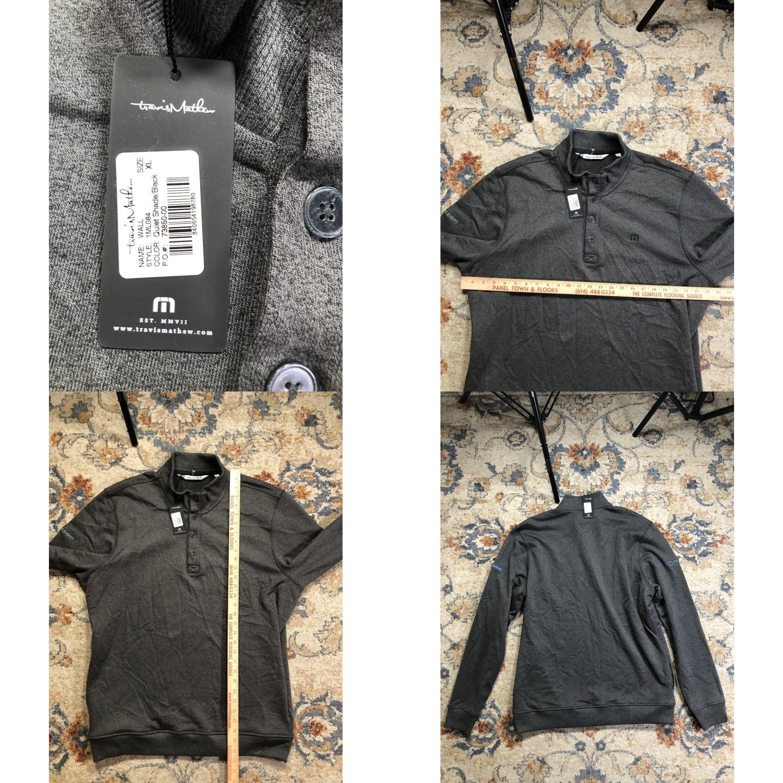 TravisMathew Travis Mathew Sweatshirt Mens XL Gray Wall Henley Knit Pullover Button Front Logo 1MU084 Size US XL / EU 56 / 4 - 8 Thumbnail