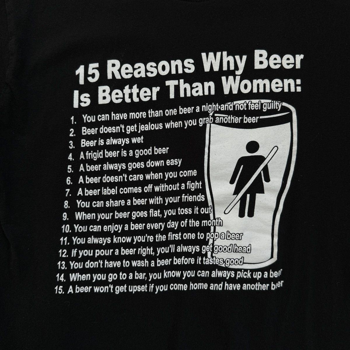 Vintage Vintage "15 reasons why BEER is better than WOMAN" T-shirt Size US M / EU 48-50 / 2 - 2 Thumbnail