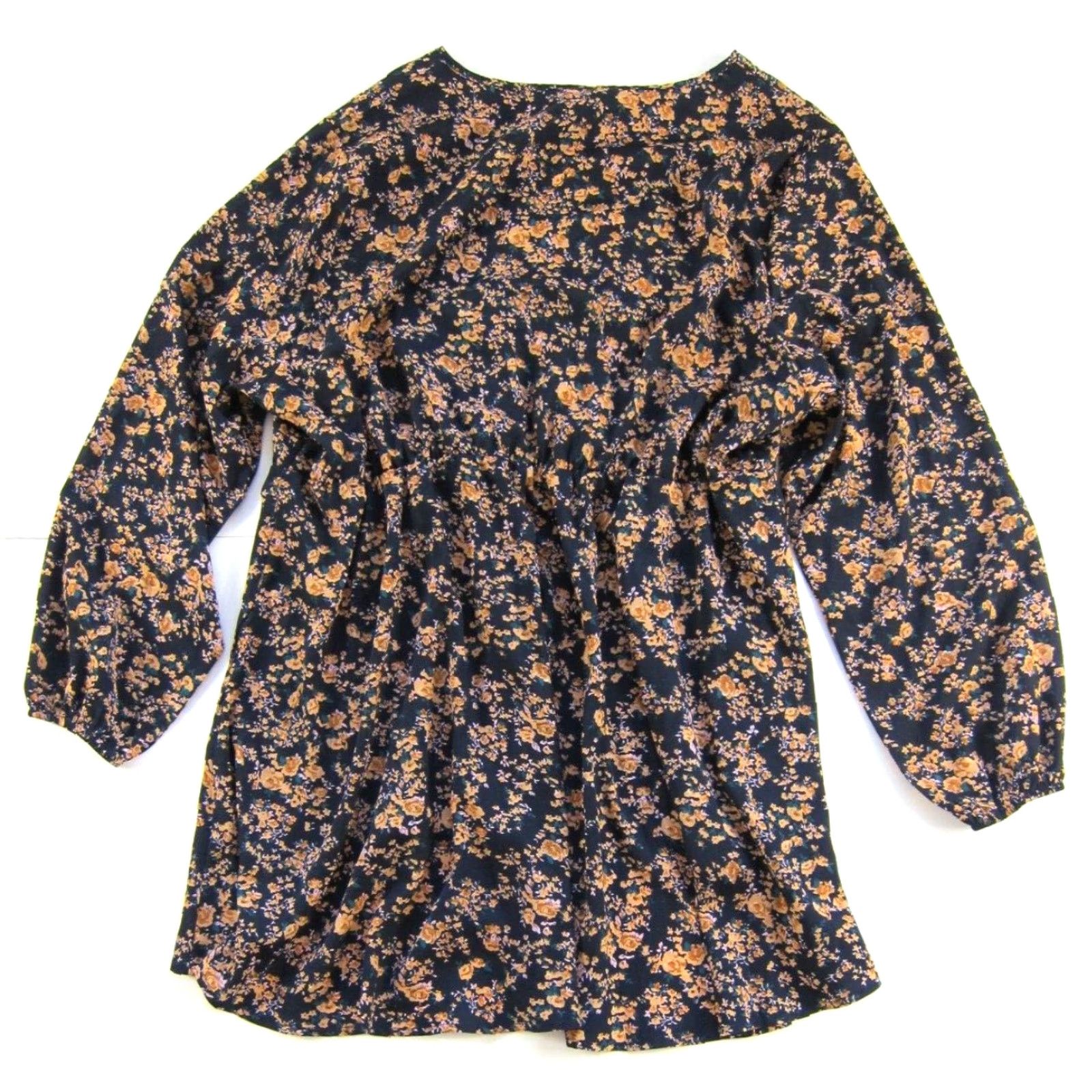 Vintage NWT Bloomchick Blouse Floral V-Neck Long Sleeve Peasant Blue 22-24 Womens Blouse 22-24 Plus NYT Size 3XL / US 20-22 - 2 Thumbnail