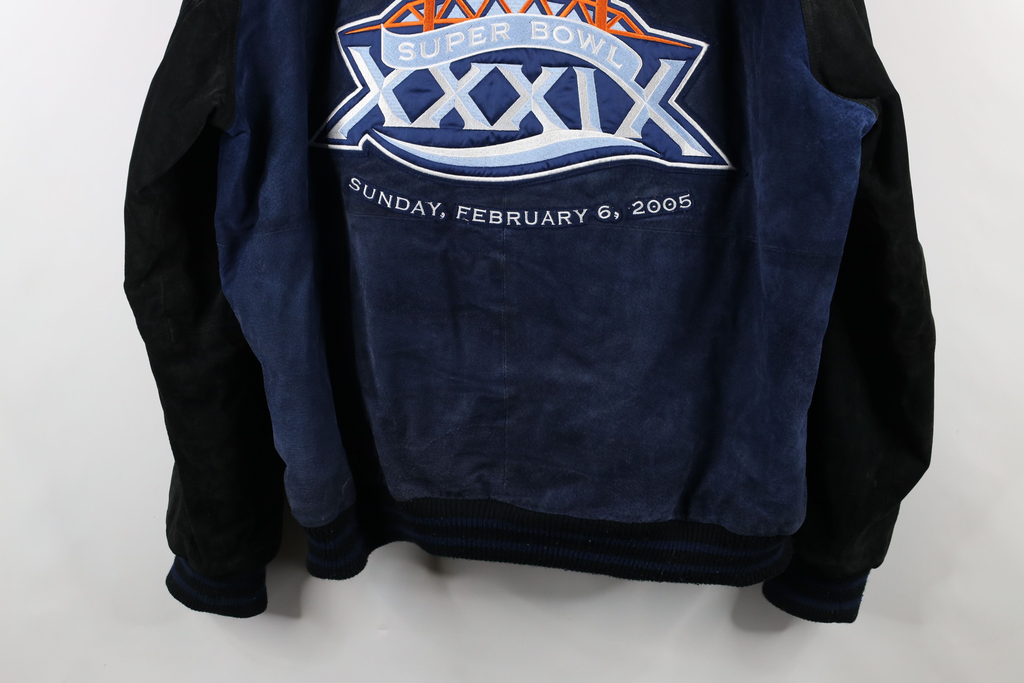 Vintage Vintage Y2K 2005 Super Bowl Suede Leather Bomber Jacket Size US XXL / EU 58 / 5 - 15 Thumbnail