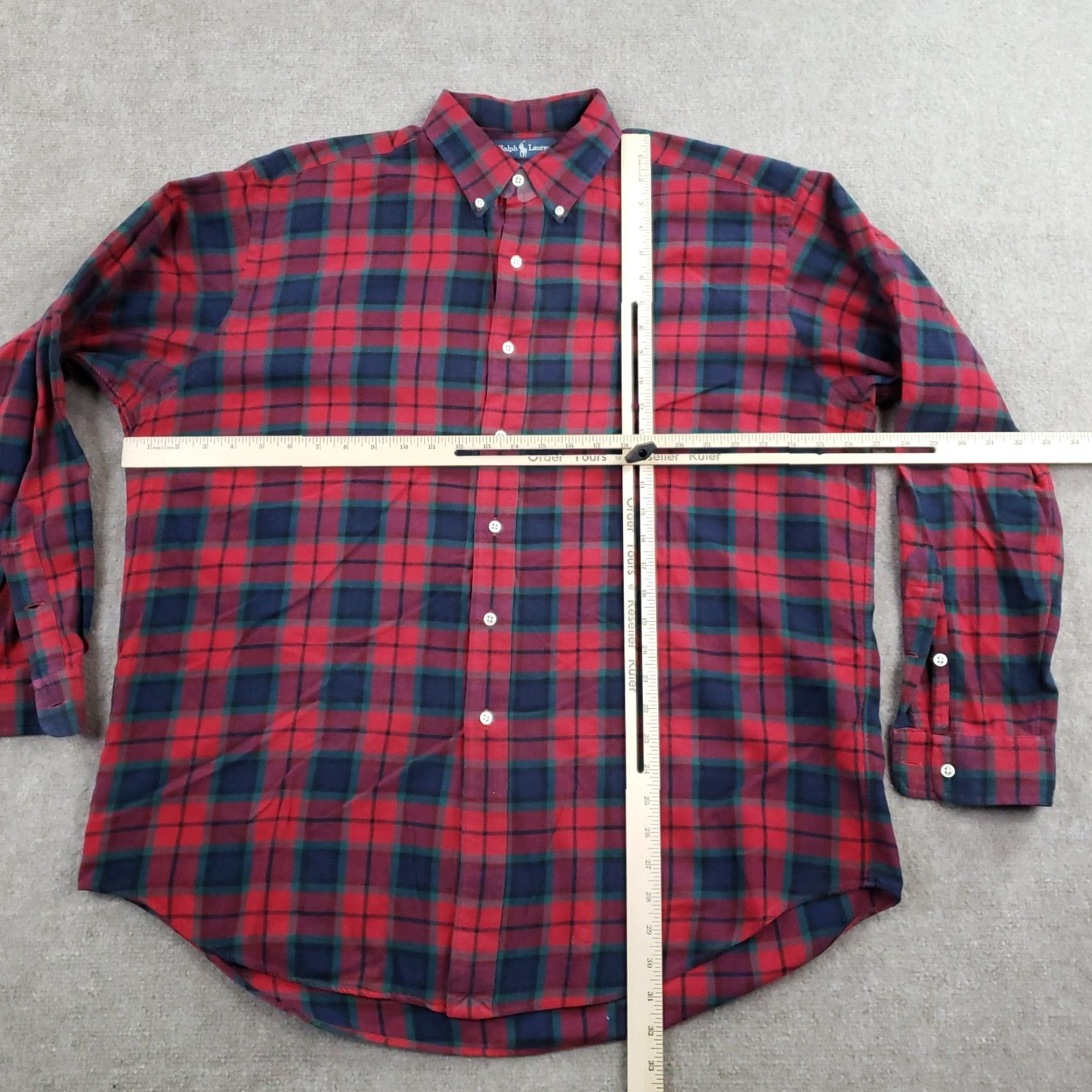 Ralph Lauren Ralph Lauren Shirt Mens Large Red Blue Plaid Button Up Long Sleeve Y2K Size US L / EU 52-54 / 3 - 2 Thumbnail