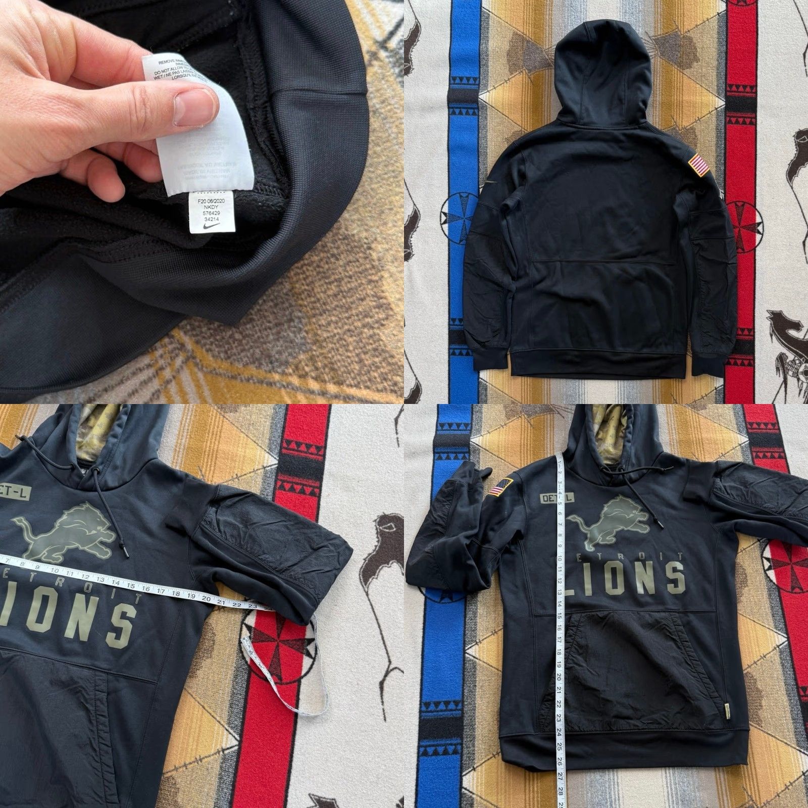 Nike VINTAGE? No — Nike Detroit Lions Salute To Service 2020 Hoodie Men S Small NFL Football Shirt? Size US S / EU 44-46 / 1 - 8 Thumbnail