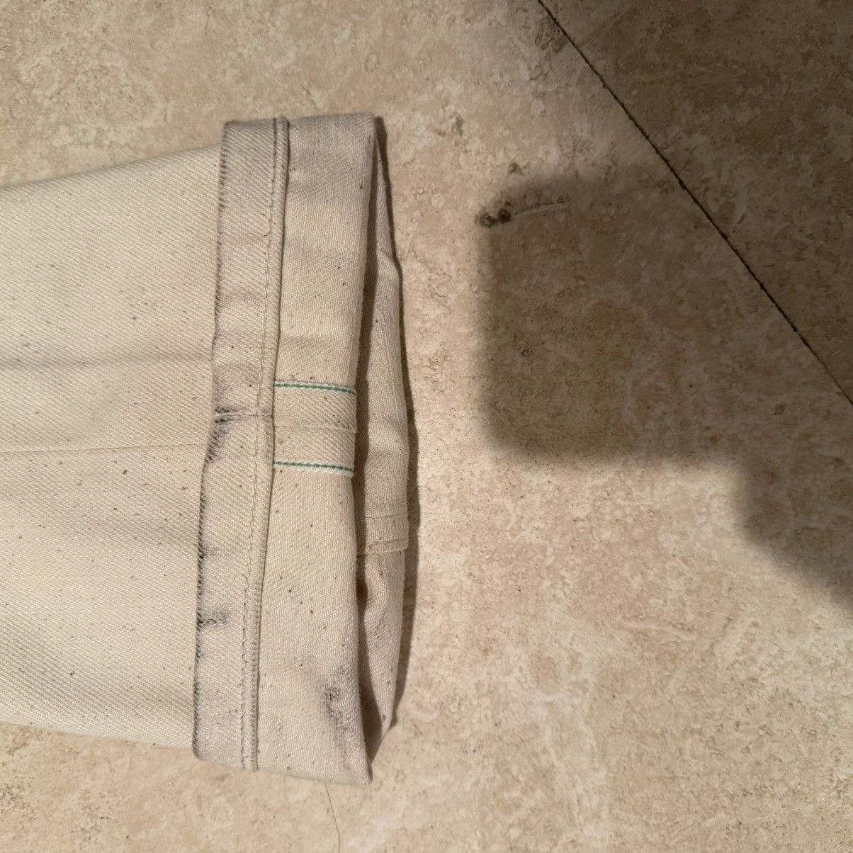 Naked & Famous Naked and Famous Cream Ecru Selvedge Denim Straight Leg Size US 34 / EU 50 - 5 Thumbnail
