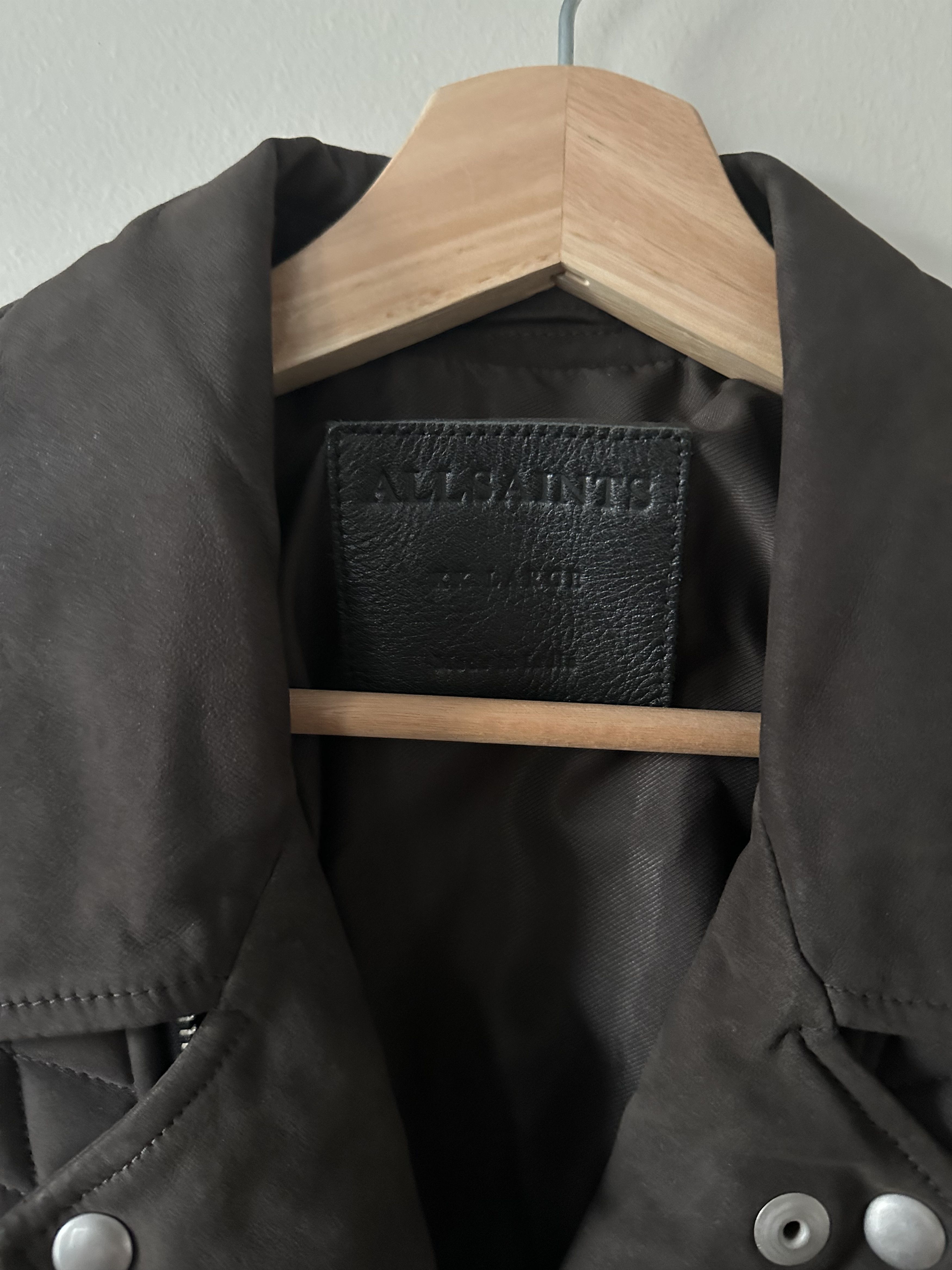 Allsaints AllSaints Kenji Suede Leather Biker Jacket, Lamb Leather Size US XXL / EU 58 / 5 - 3 Thumbnail