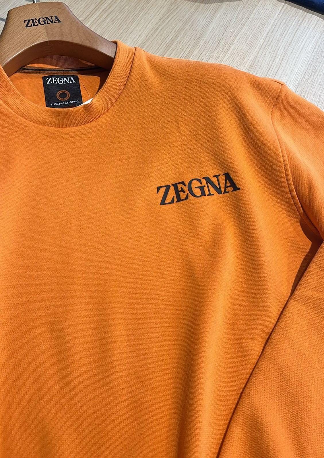 Ermenegildo Zegna o1s1rm0725 RUX522A6 Crewneck Sweatshirt Sweater in Orange Size US L / EU 52-54 / 3 - 3 Thumbnail