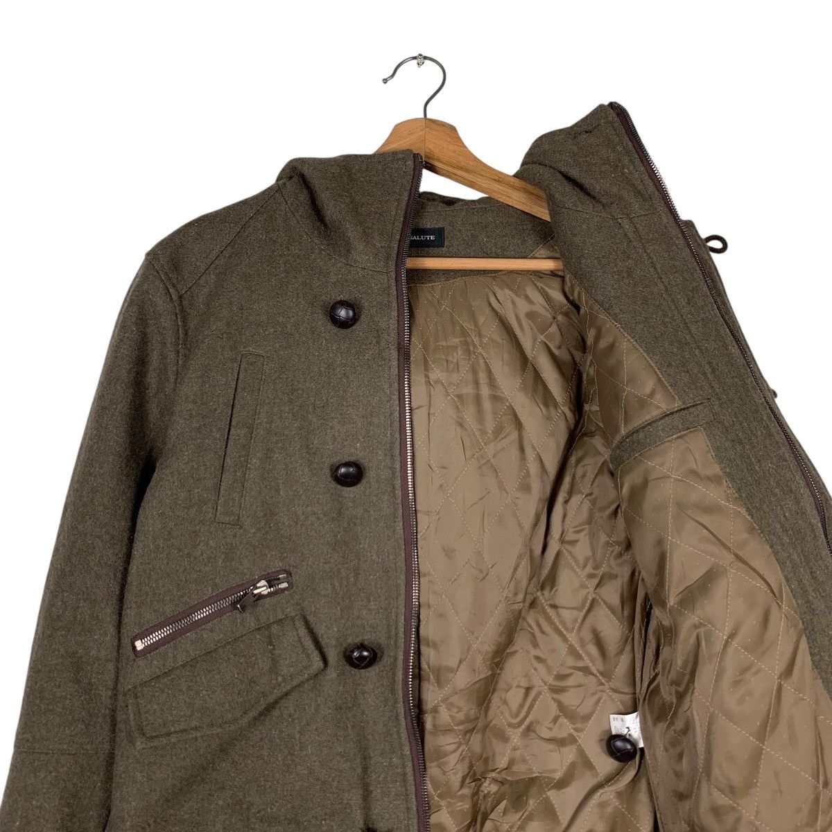 Japanese Brand 2000’s SERGEANT SALUTE Wool Hooded Jacket #1284-C58 Size US S / EU 44-46 / 1 - 12 Thumbnail