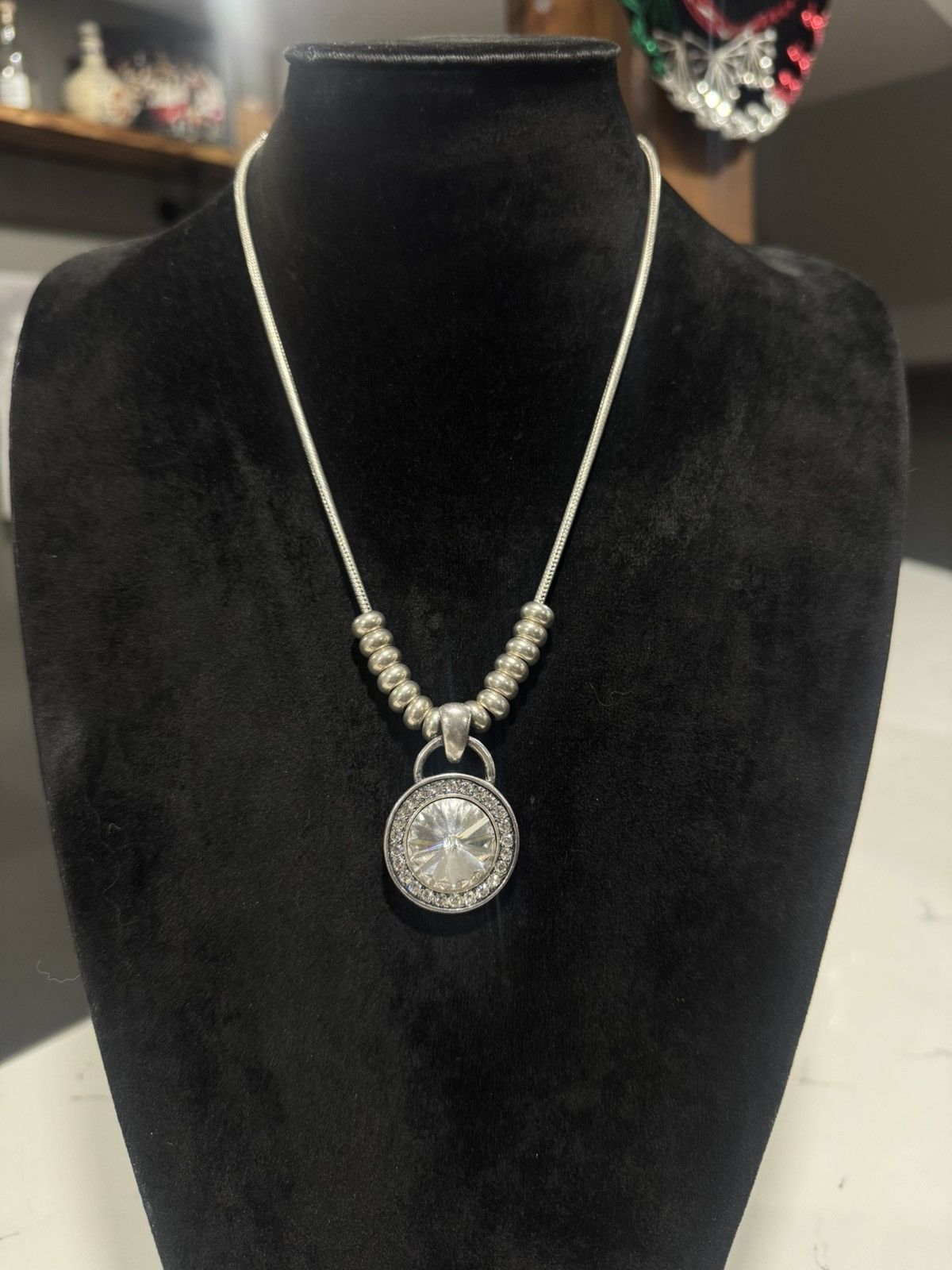 Jewelry Vintage Miglio Crystal Pendant Necklace Statement Jewelry Size ONE SIZE - 8 Thumbnail