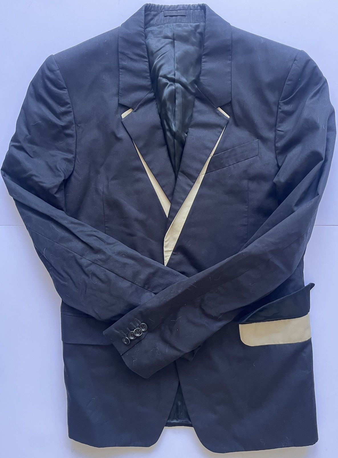 Alexander McQueen Alexander McQueen Black/Beige Single-Breasted Jacket Size US M / EU 48-50 / 2 - 2 Thumbnail