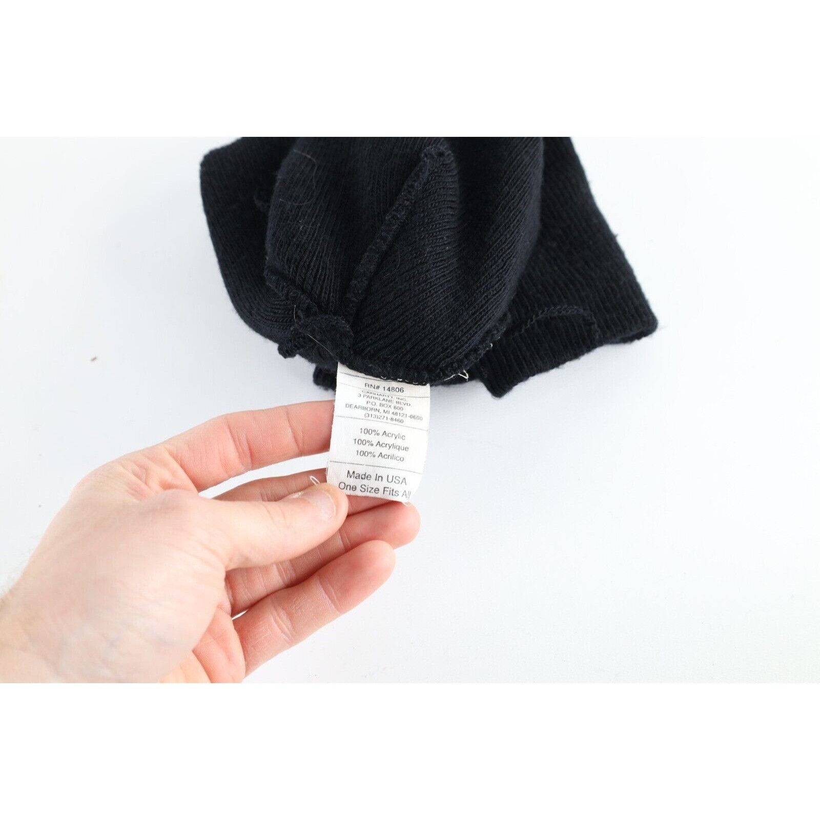 Carhartt × Vintage Vintage 90s Carhartt Box Logo Ribbed Knit Winter Beanie Size ONE SIZE - 7 Thumbnail
