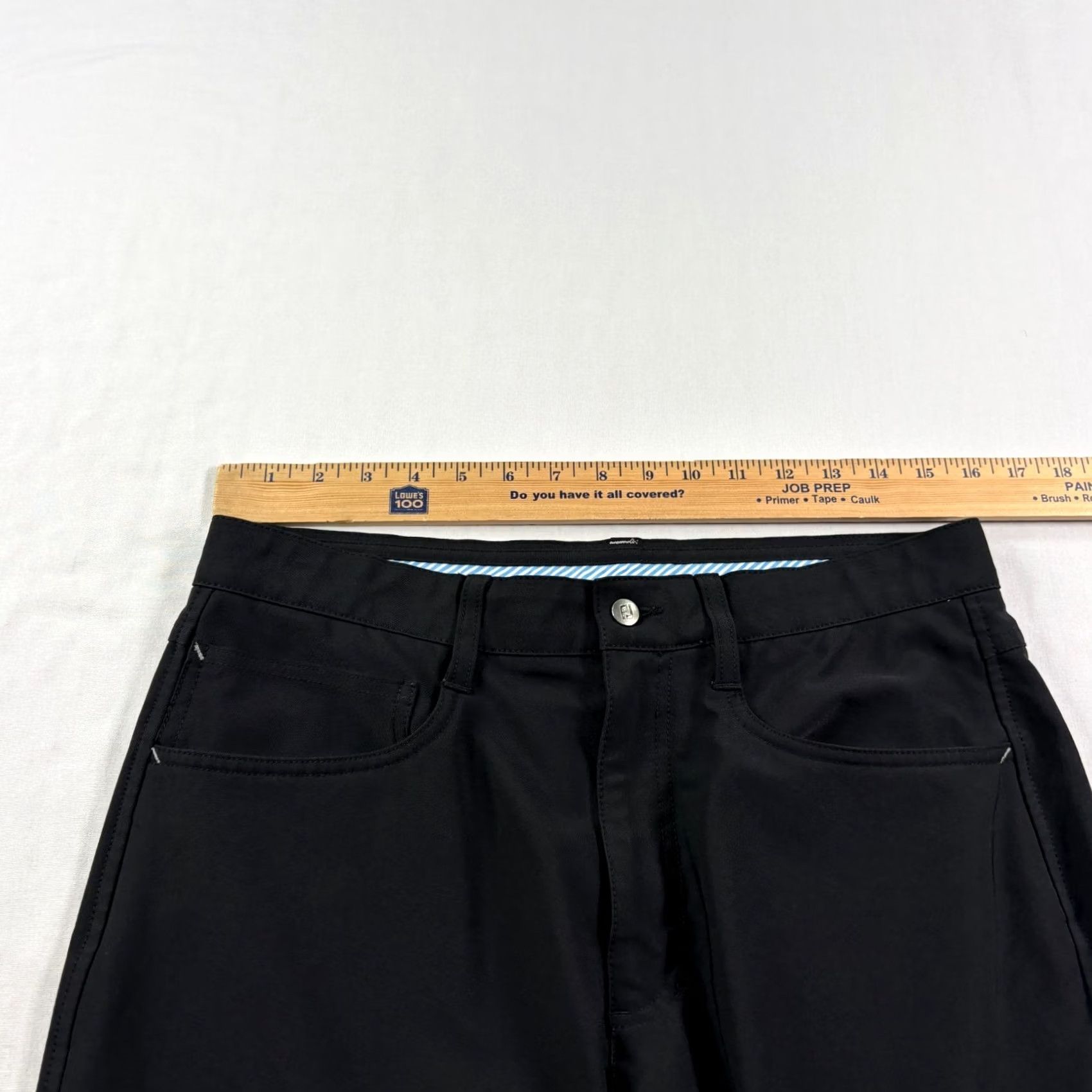 Footjoy FootJoy Pants Mens 32x30 Athletic Chino Stretch Black Polyester Blend Straight Leg Regular Inseam 30in Golf Casual Size US 32 / EU 48 - 4 Thumbnail