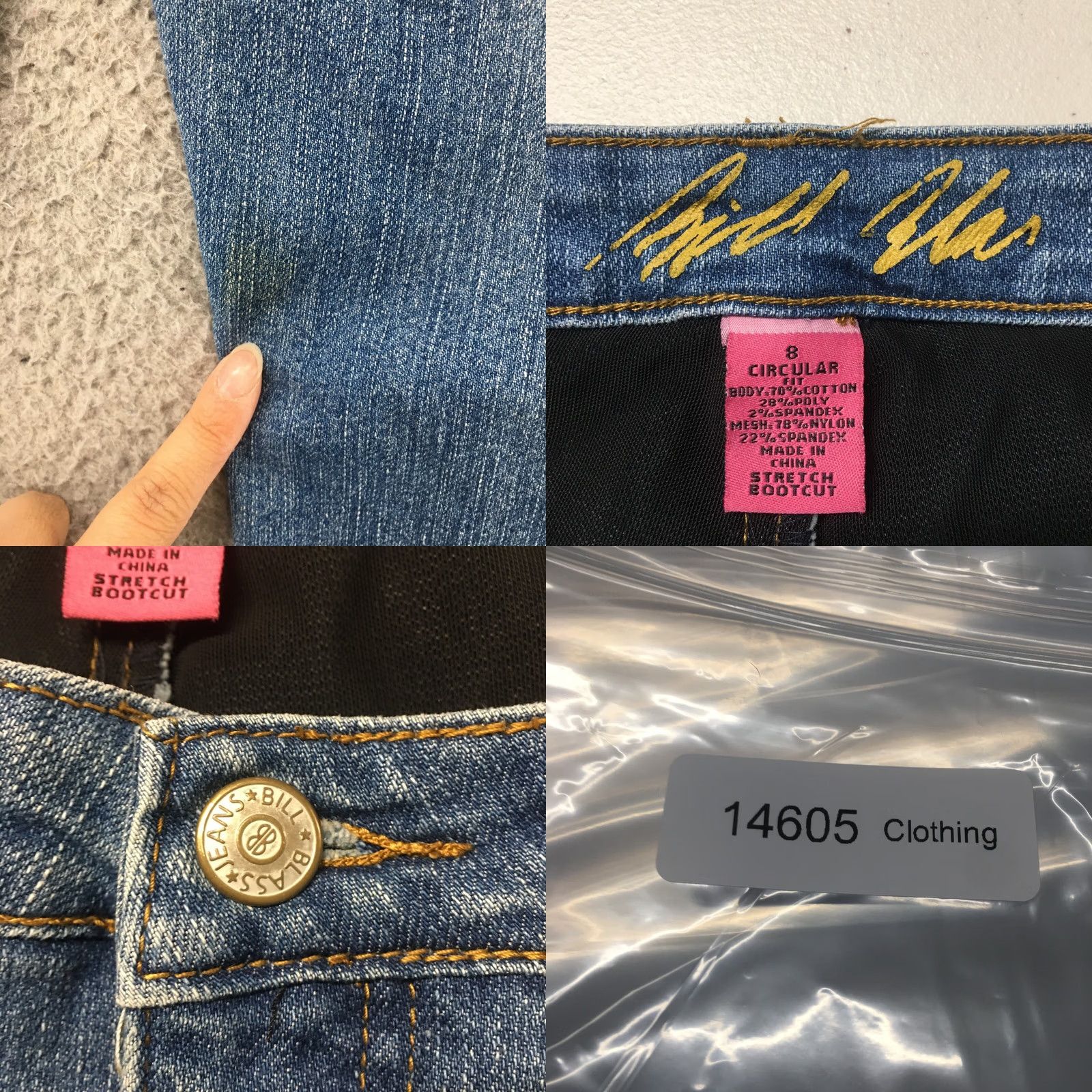 Bill Blass Bill Blass Jeans Womens 8 Bootcut Blue Denim Mid Rise Zip Stretch 5-Pocket Regular Pocketed Comfort Modern Classic Mens Womens Girls Boys Size 30" / US 8 / IT 44 - 9 Thumbnail
