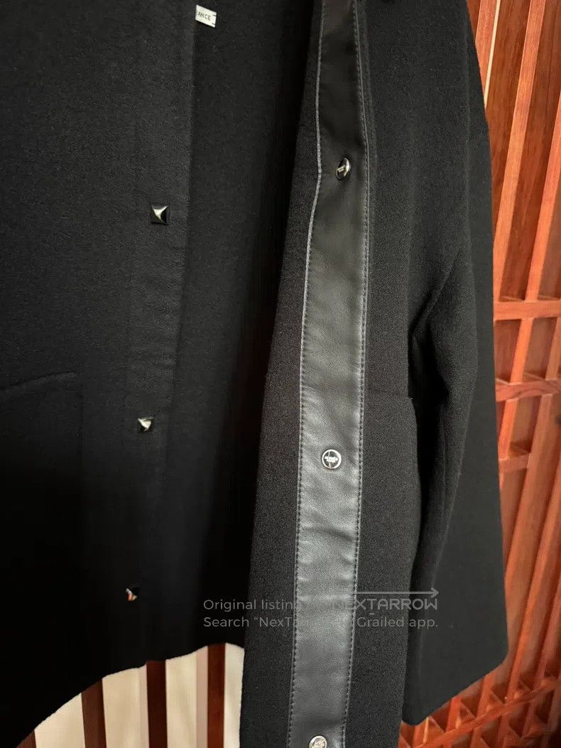Hermes Hermes Black cashmere coat with patchwork leather Size XS / US 0-2 / IT 36-38 - 4 Thumbnail