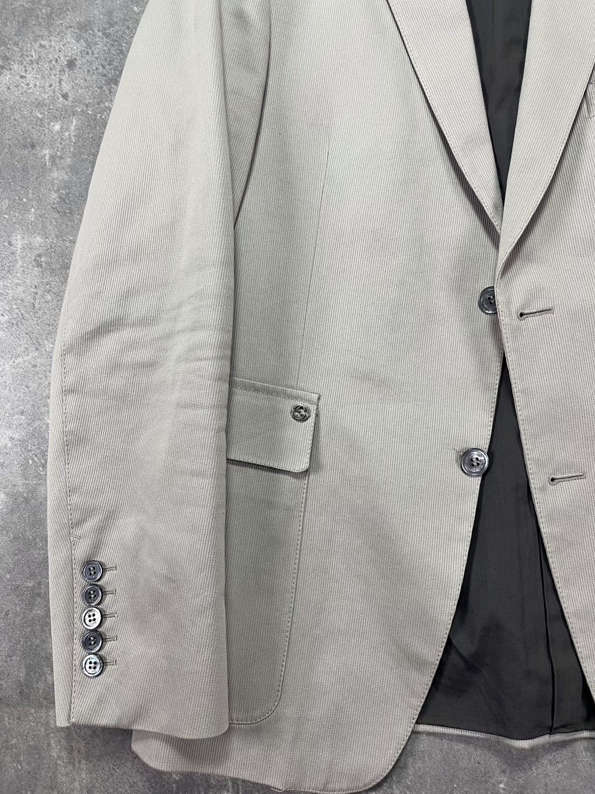 Gucci Gucci Ivory Pocket Logo Heavy Cotton Twill Blazer Jacket 52 Size 52R - 5 Thumbnail