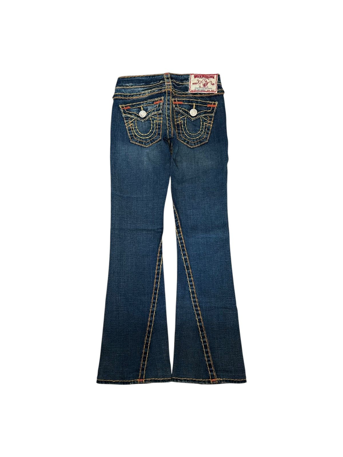 True Religion Joey Super T Washed Flared Bootcut Denim Jeans