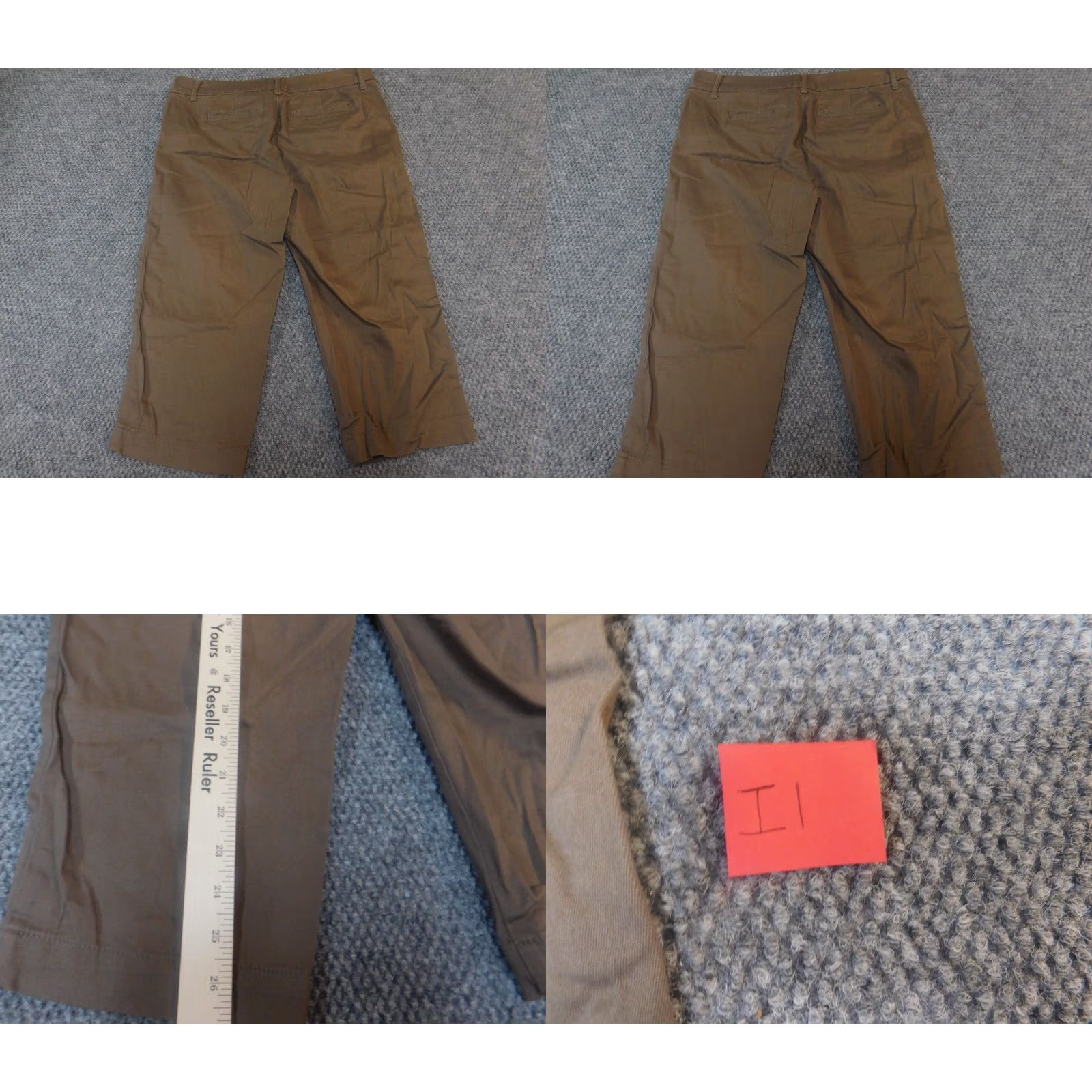Vintage St. John's Bay Womens Pants Cropped 6 Straight Brown Cotton Lyocell Zip Regular Inseam 18 in Knit Stretch Zipper Size 28" / US 6 / IT 42 - 9 Thumbnail