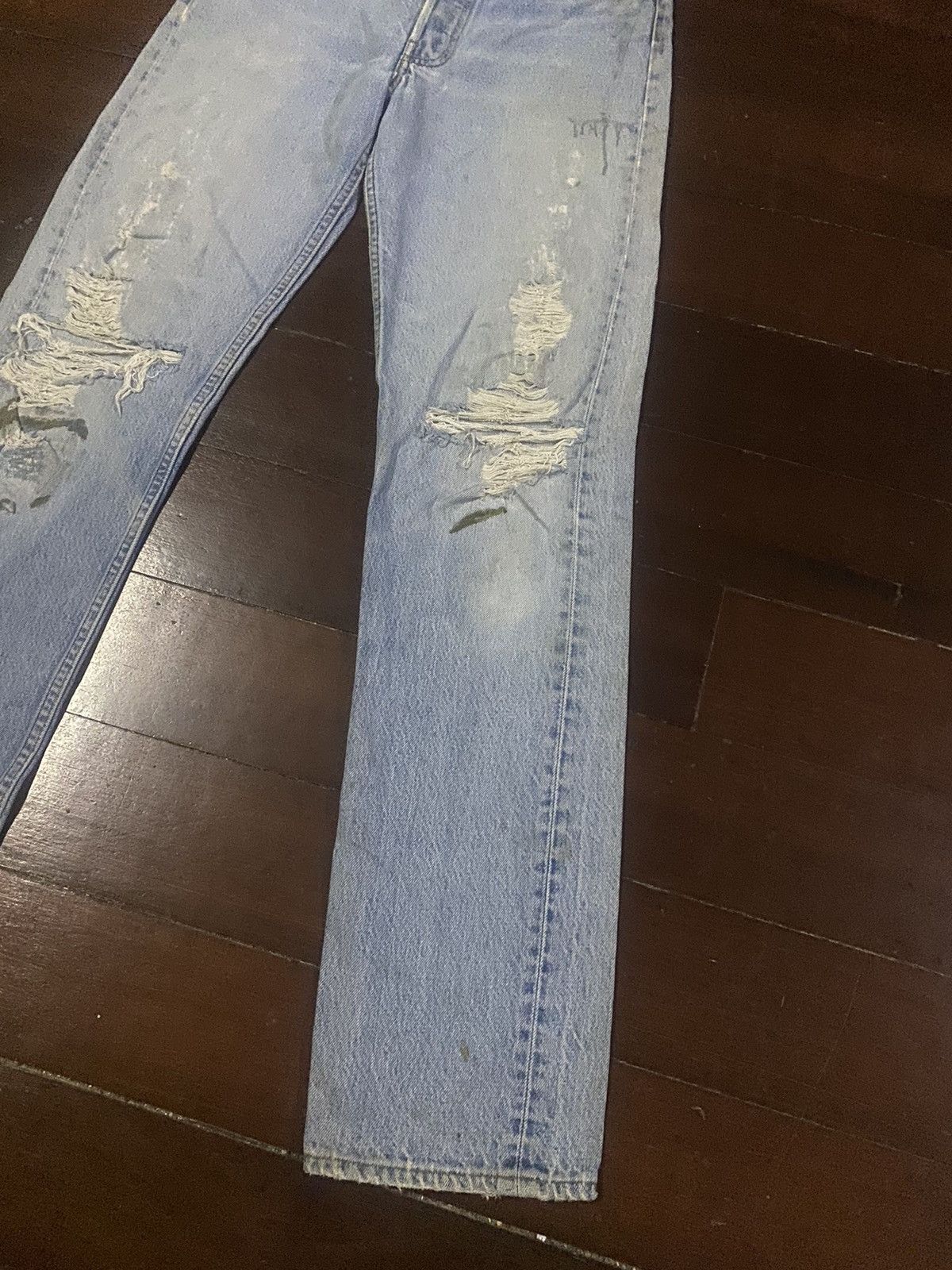 Levi's Vintage 80s Levis 501 Faded Blue Jeans distressed Size US 32 / EU 48 - 4 Thumbnail