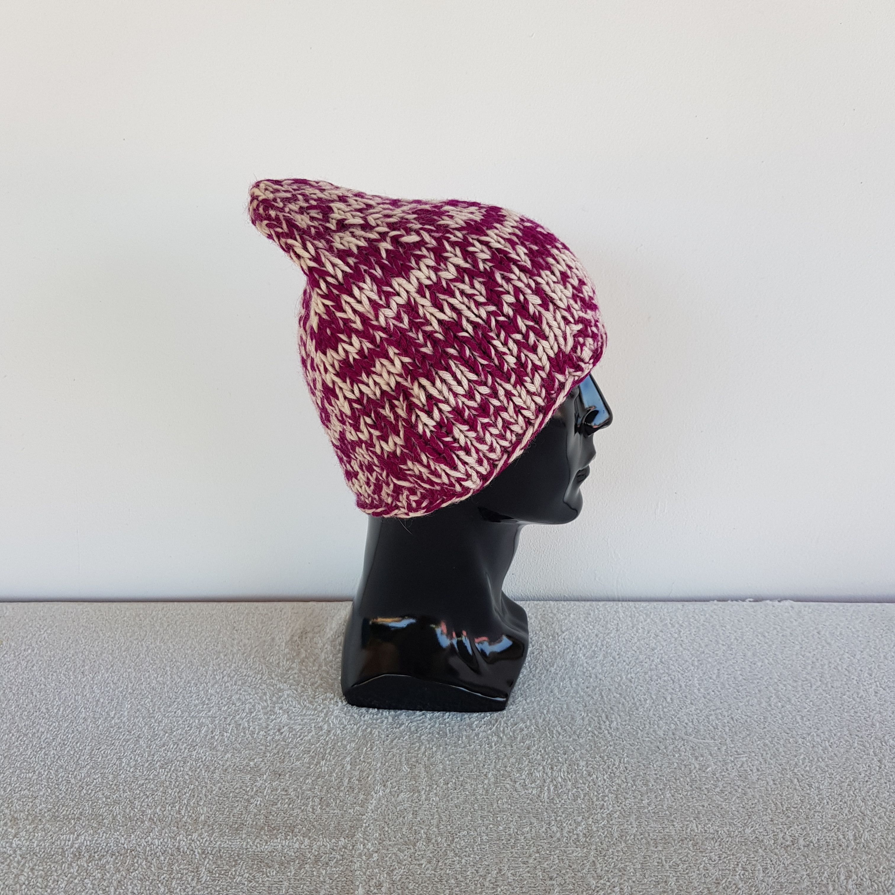 Aran Isles Knitwear × National Standard Vintage Crochet Beanie Y2K Japan Heany Knit Snow Caps Hats Size ONE SIZE - 3 Thumbnail