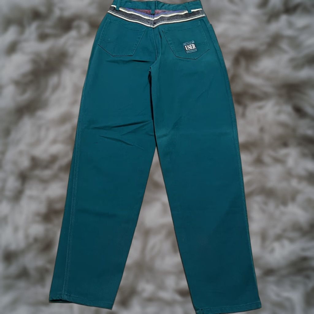 Vintage VINTAGE Get Used Jeans Womens Straight 29 31 Aztec Blanket Style NOS Green Denim Cotton 28x31 Mens Womens? Size 29" - 1 Thumbnail