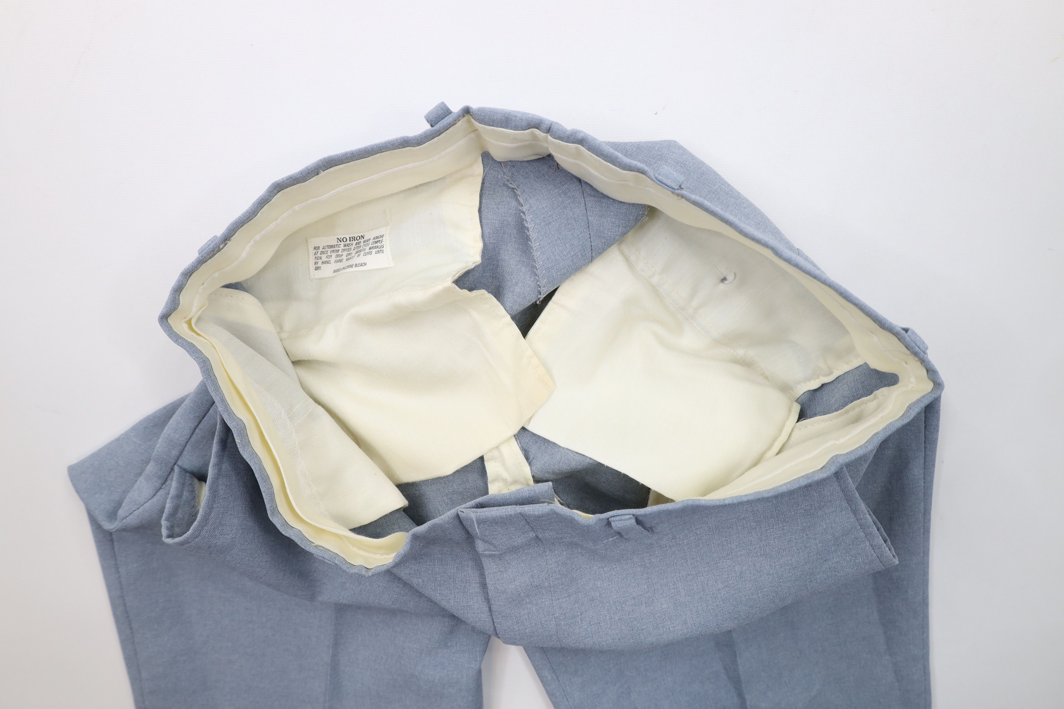 Vintage Vintage 70s Streetwear Knit Wide Leg Chino Pants Blue USA Size US 32 / EU 48 - 4 Thumbnail