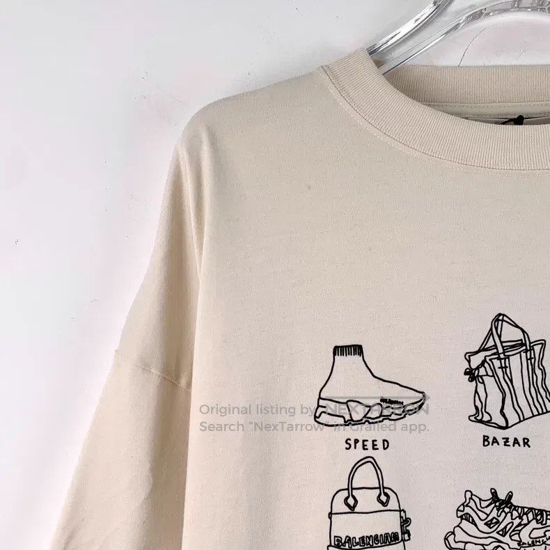 Balenciaga Balenciaga Beige lettering print cotton crew-neck short-sl Size US M / EU 48-50 / 2 - 3 Thumbnail