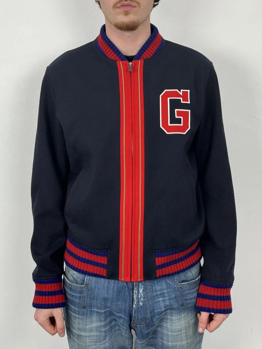 Gucci AW2017 Gucci Navy & Red Wool G Teddy Bomber Jacket Size US L / EU 52-54 / 3 - 5 Thumbnail