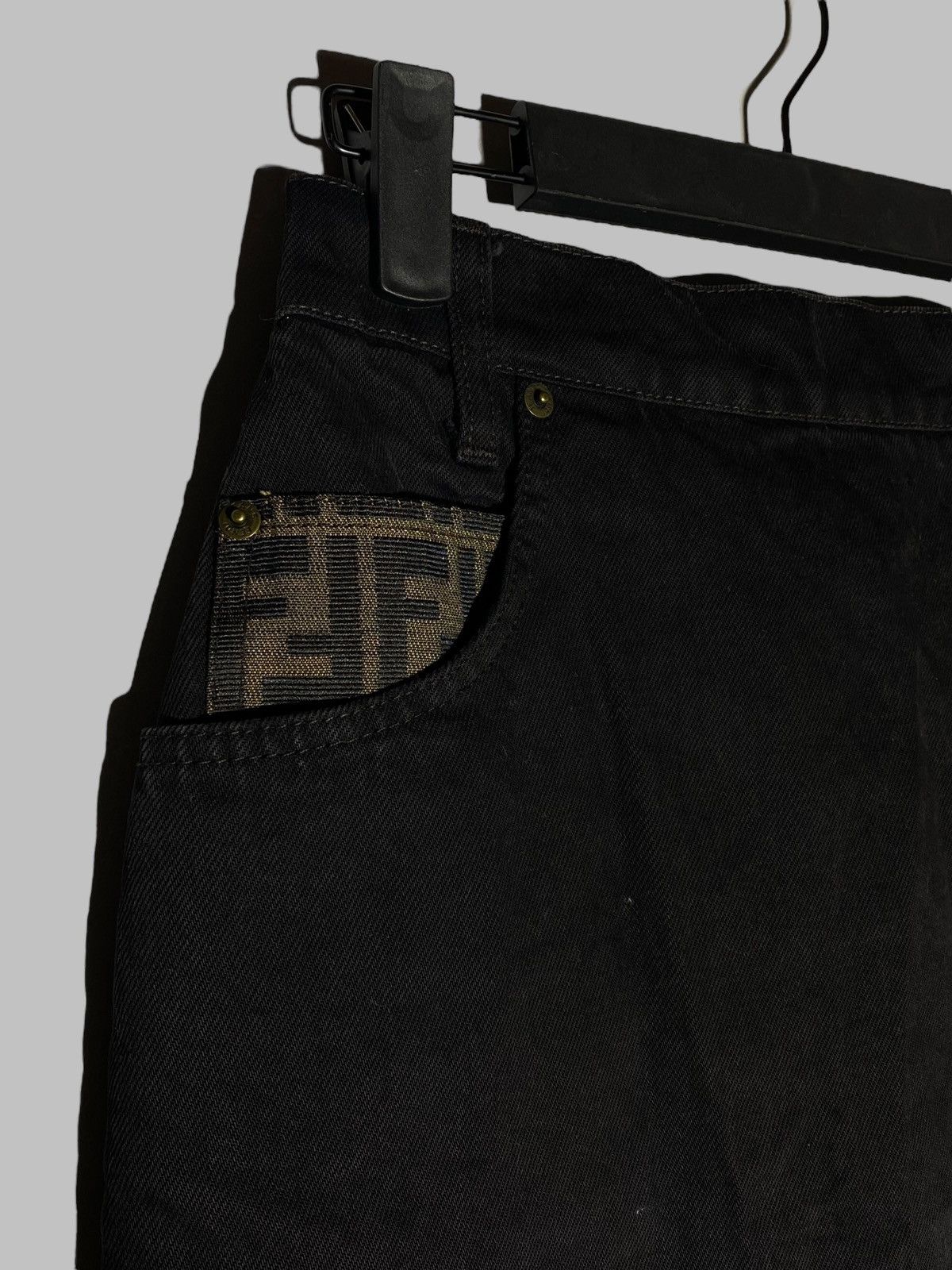 Fendi Vintage 90s Fendi Denim Skirt Monogram Pocket Detail Size 28" / US 6 / IT 42 - 4 Thumbnail
