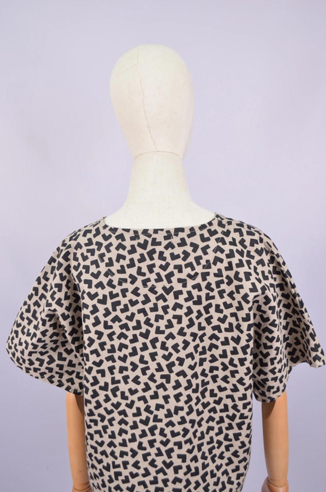 Designer Gudrun Sjoden Print Cotton Linen Tunic Shirt Size M Relaxed Size M / US 6-8 / IT 42-44 - 8 Thumbnail